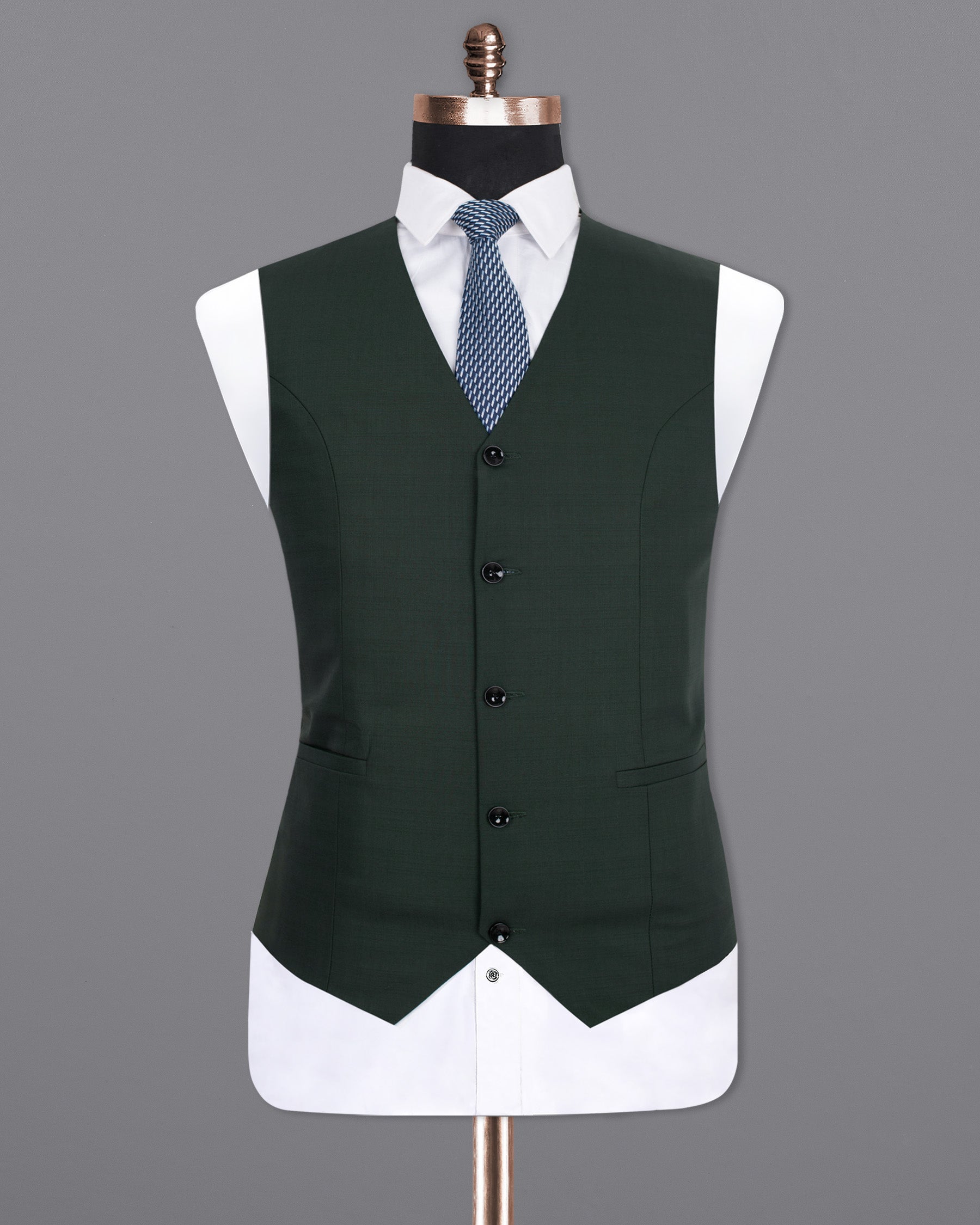 Log Cabin Green  Wool Rich  Waistcoat