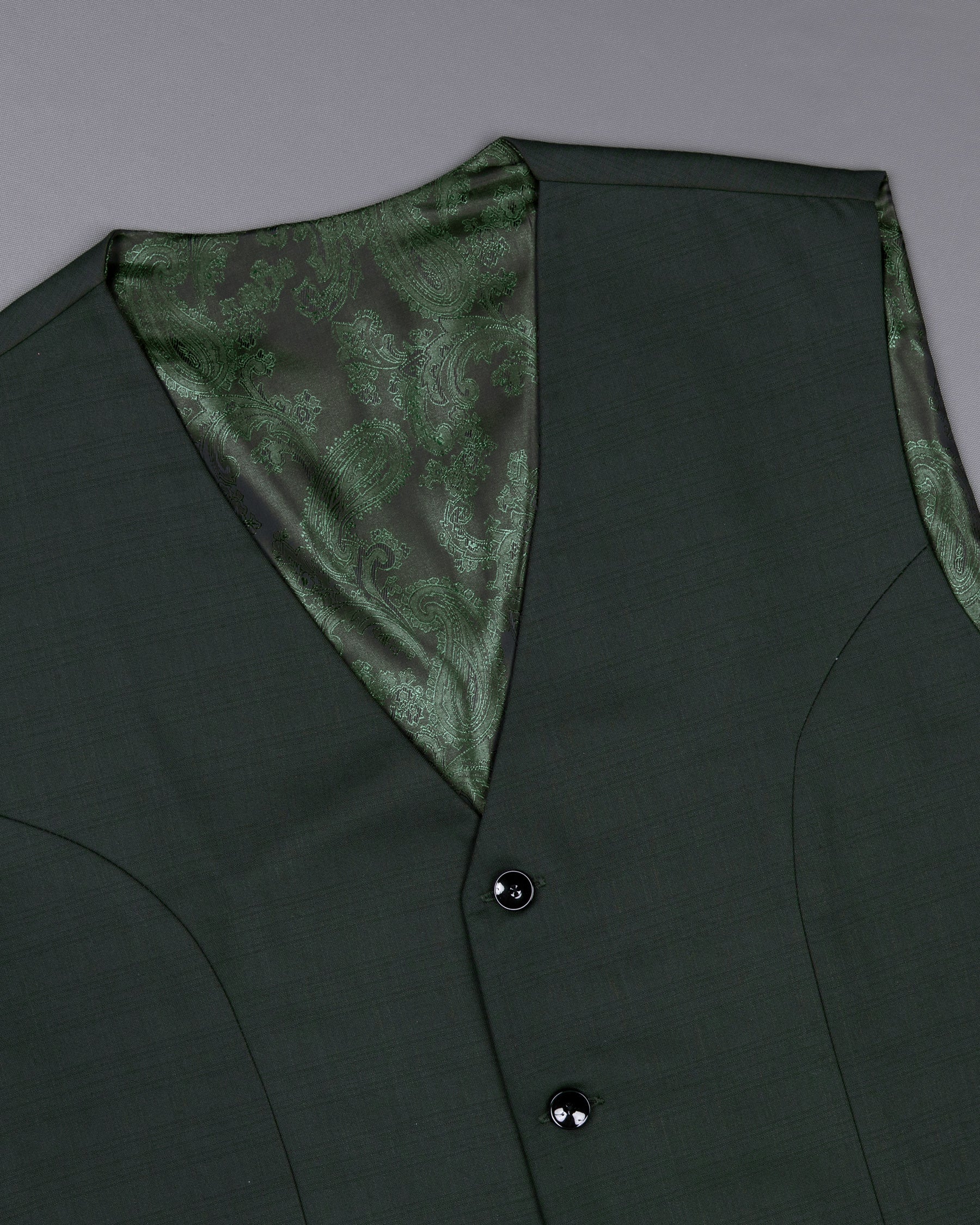 Log Cabin Green  Wool Rich  Waistcoat