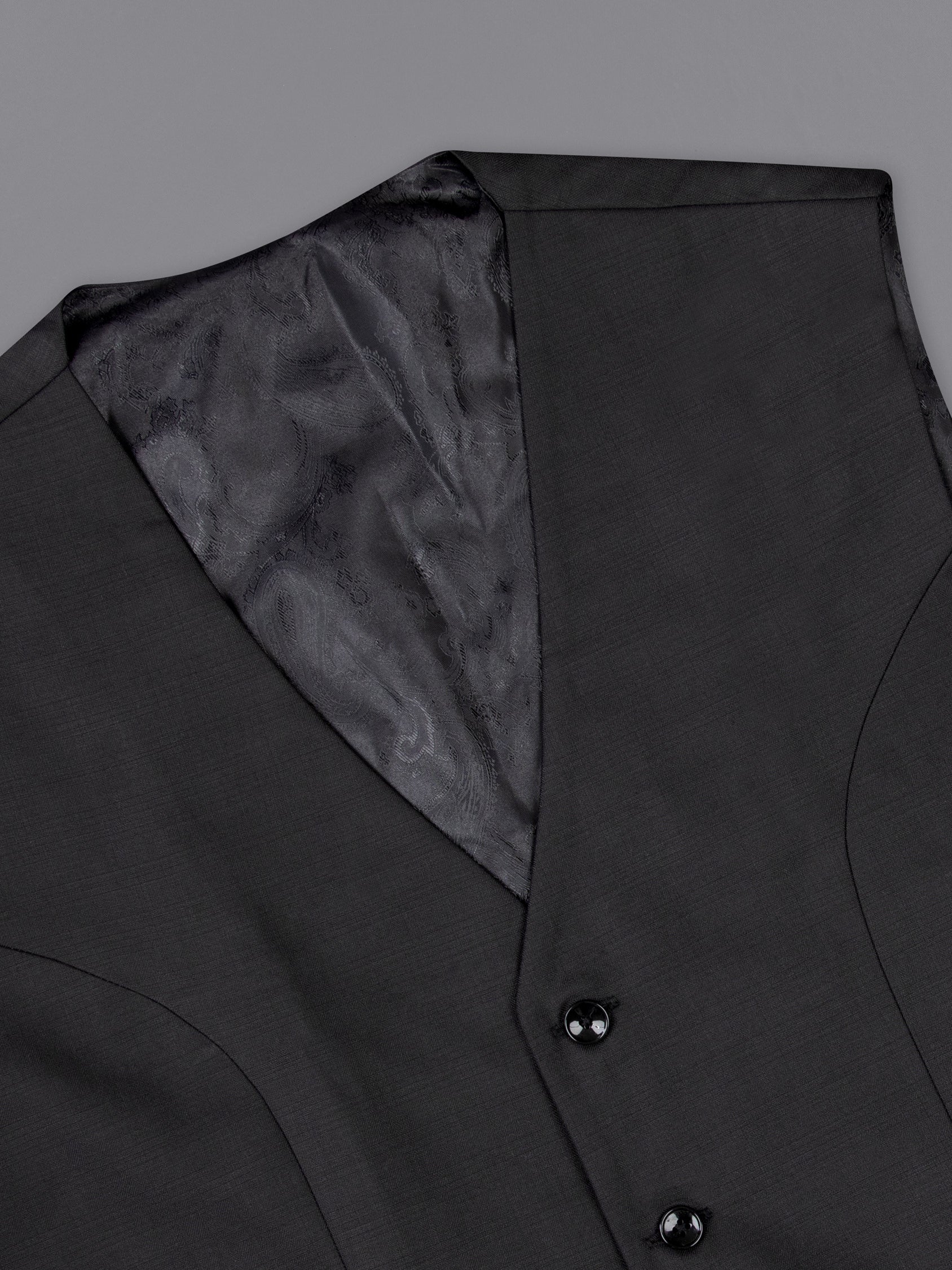 Black Russian Wool rich Waistcoat