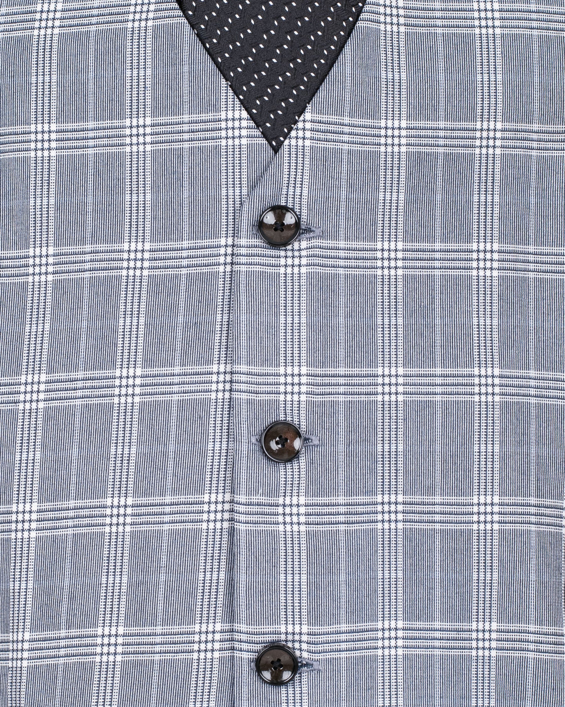 Fiord Grey Plaid Premium Cotton Waistcoat