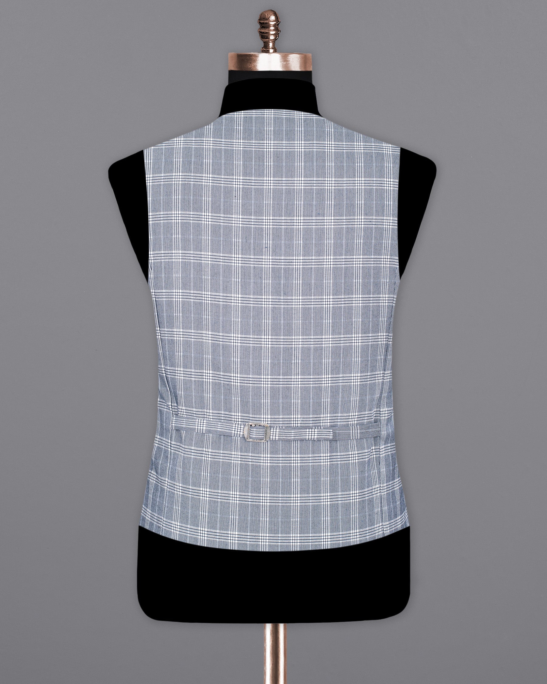 Fiord Grey Plaid Premium Cotton Waistcoat