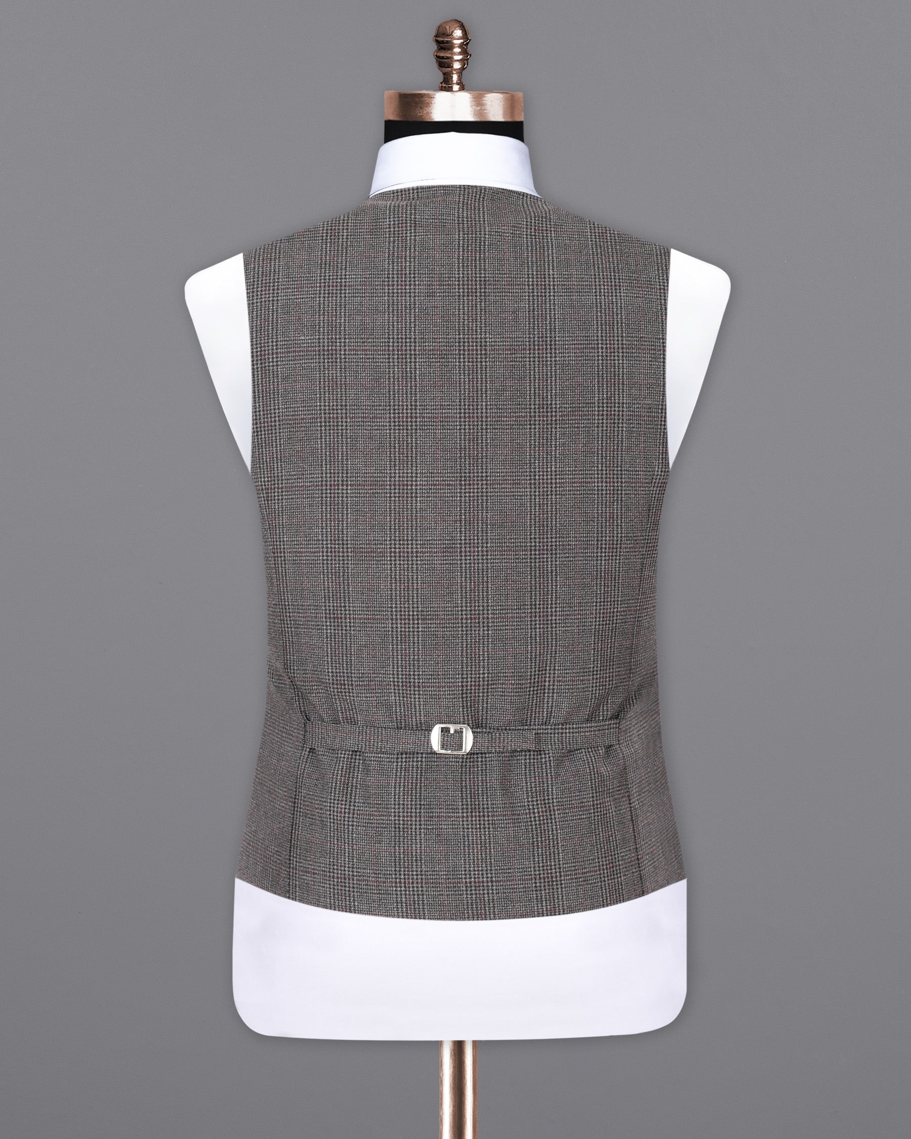 Scorpion Grey Subtle Plaid Wool Rich Waistcoat V1365-36, V1365-38, V1365-40, V1365-42, V1365-44, V1365-46, V1365-48, V1365-50, V1365-52, V1365-54, V1365-56, V1365-58, V1365-60