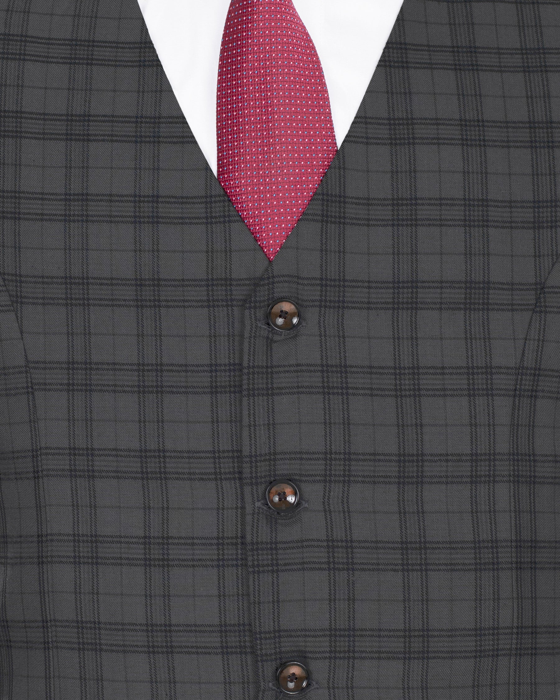 Masala Grey Plaid Wool Rich Waistcoat