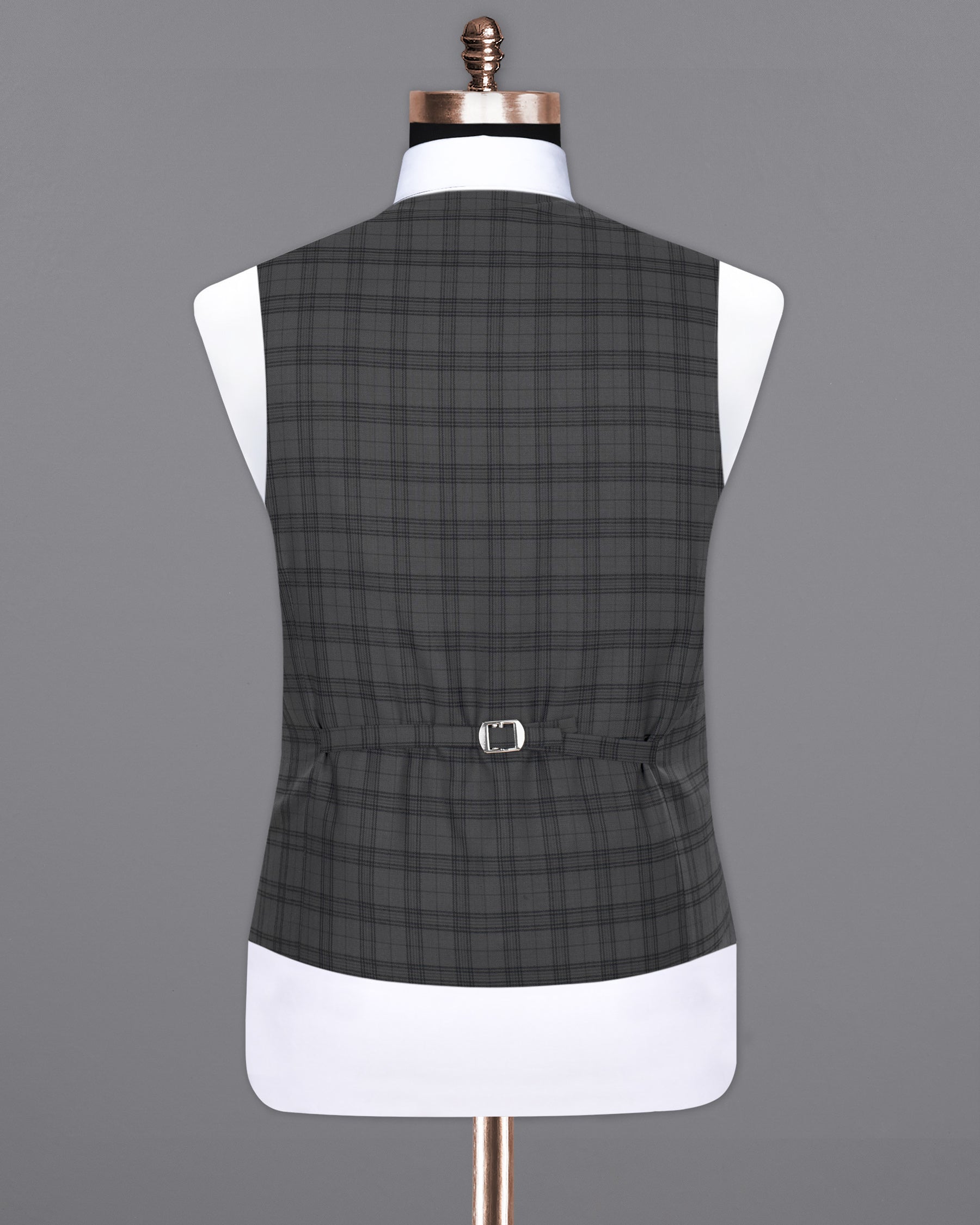 Masala Grey Plaid Wool Rich Waistcoat