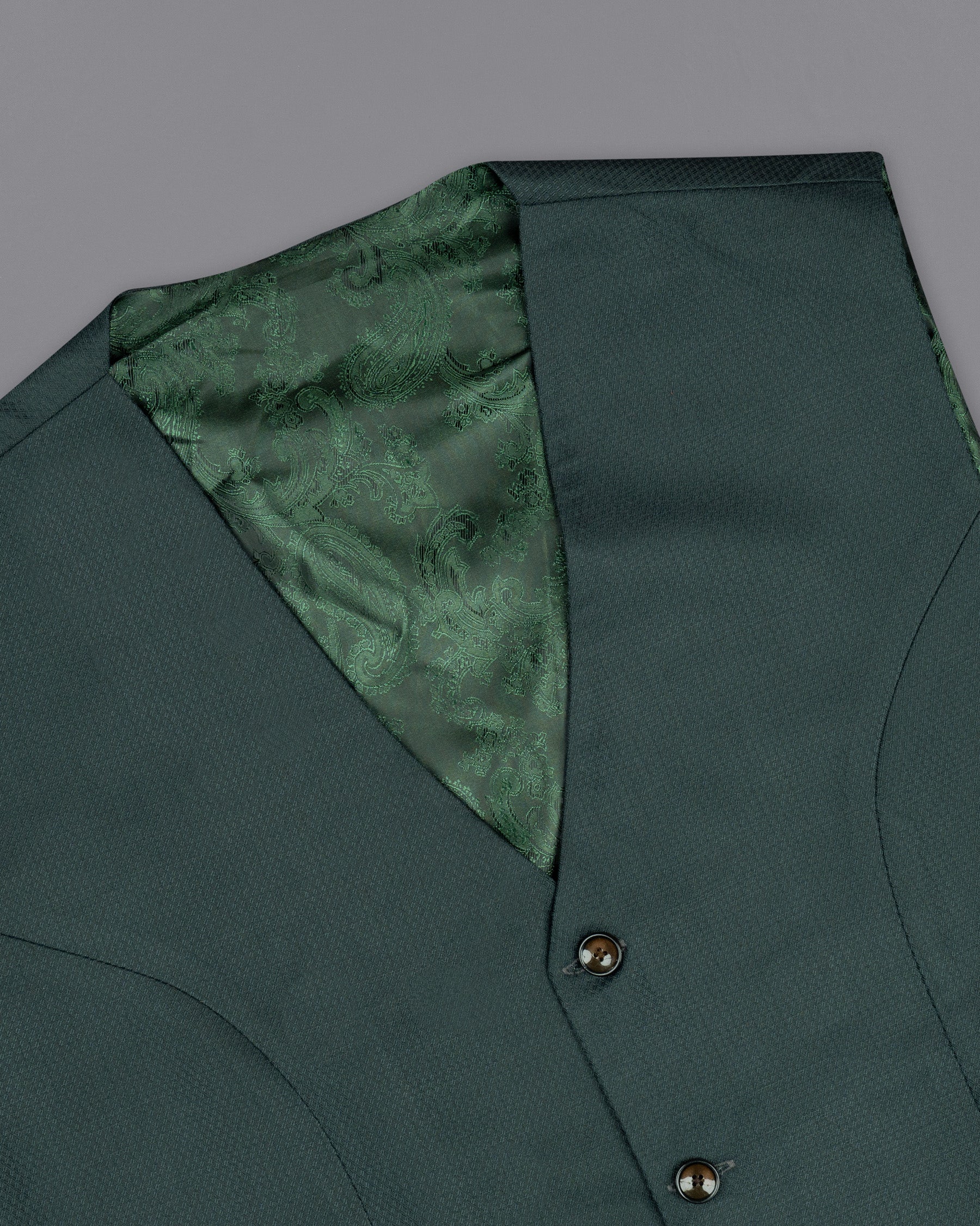 Firefly Green Wool Rich Waistcoat