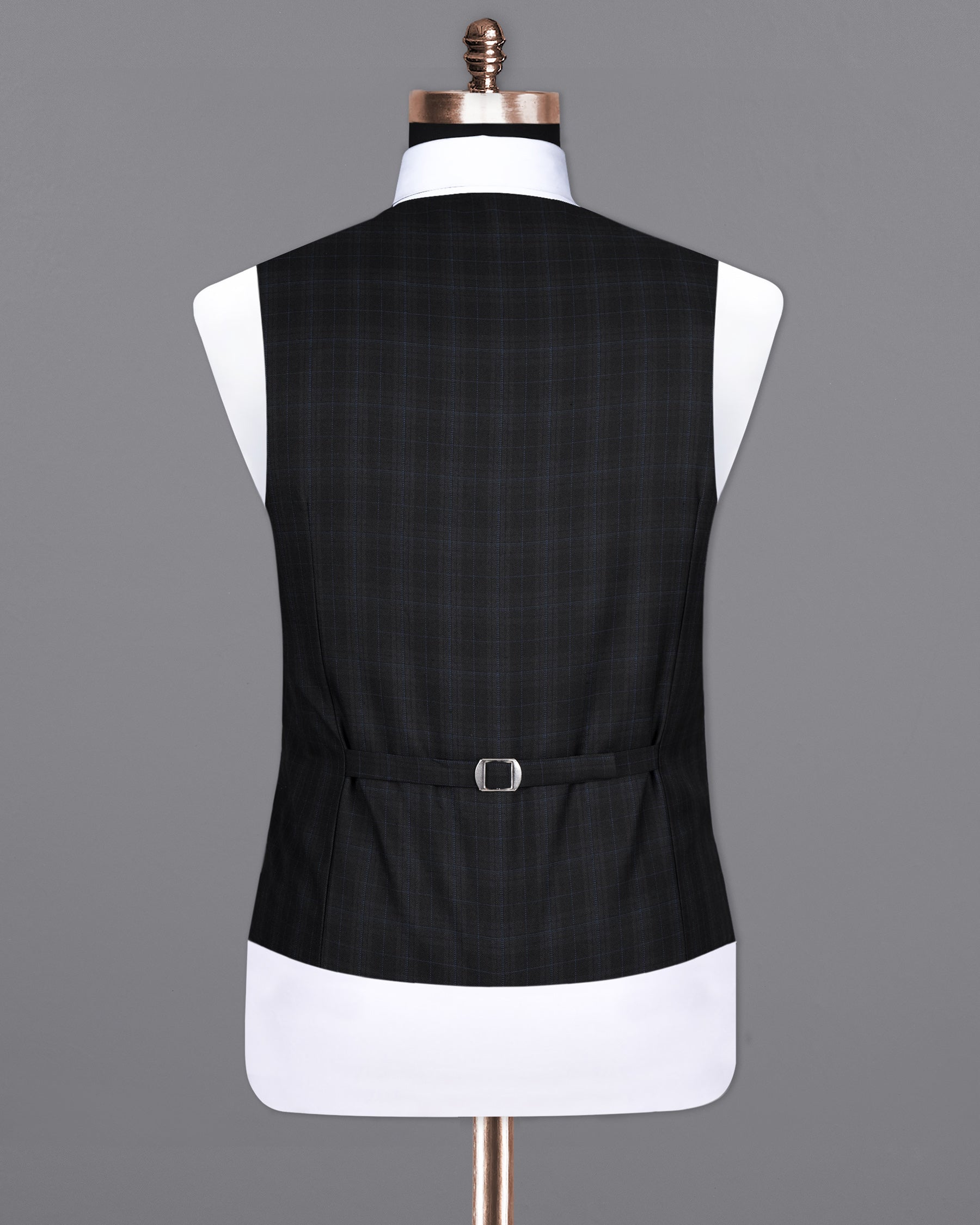 Mine Shaft Black Plaid Wool Rich Waistcoat