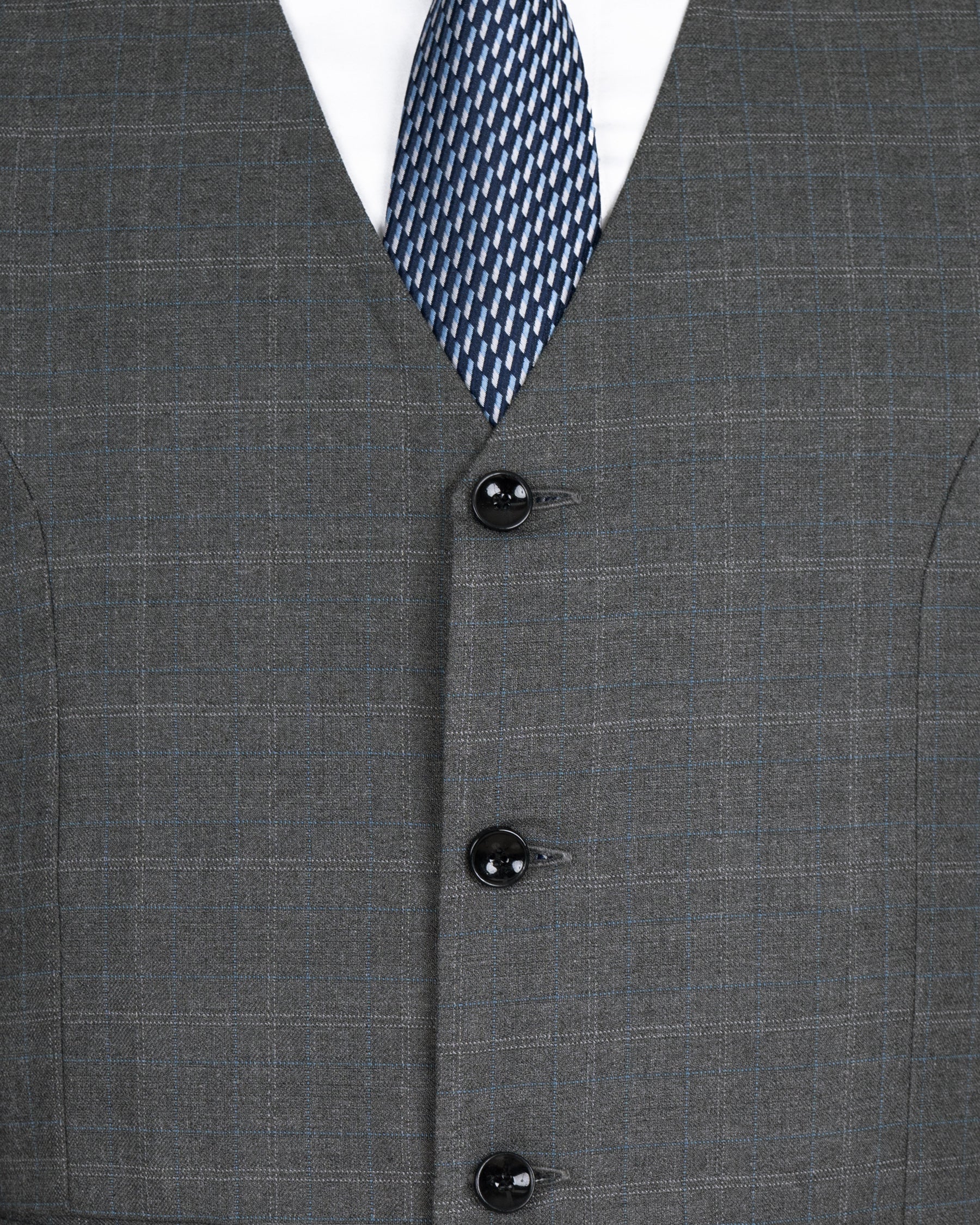 Chicago Grey Subtle Plaid Wool Rich Waistcoat V1390-36, V1390-38, V1390-40, V1390-42, V1390-44, V1390-46, V1390-48, V1390-50, V1390-52, V1390-54, V1390-56, V1390-58, V1390-60