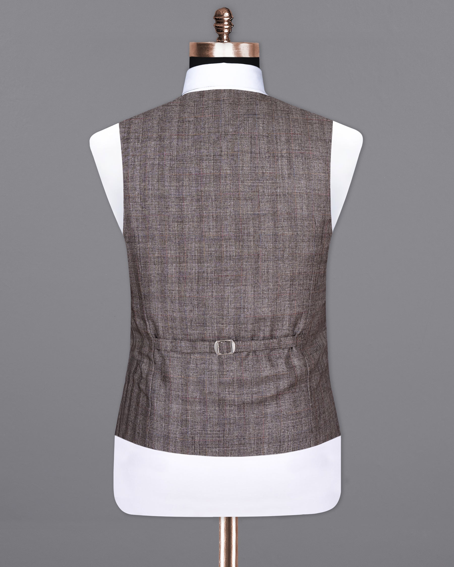 Don Juan Brown Plaid Wool Rich Waistcoat V1394-36, V1394-38, V1394-40, V1394-42, V1394-44, V1394-46, V1394-48, V1394-50, V1394-52, V1394-54, V1394-56, V1394-58, V1394-60