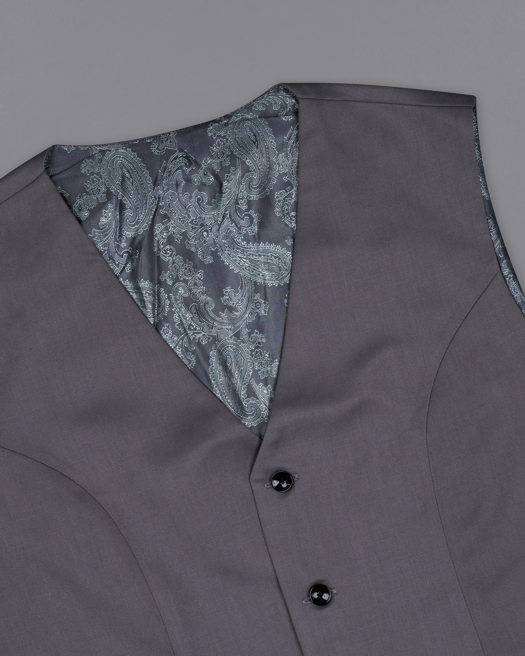 Dolphin Grey Wool Rich Waistcoat V1399-36, V1399-38, V1399-40, V1399-42, V1399-44, V1399-46, V1399-48, V1399-50, V1399-52, V1399-54, V1399-56, V1399-58, V1399-60
