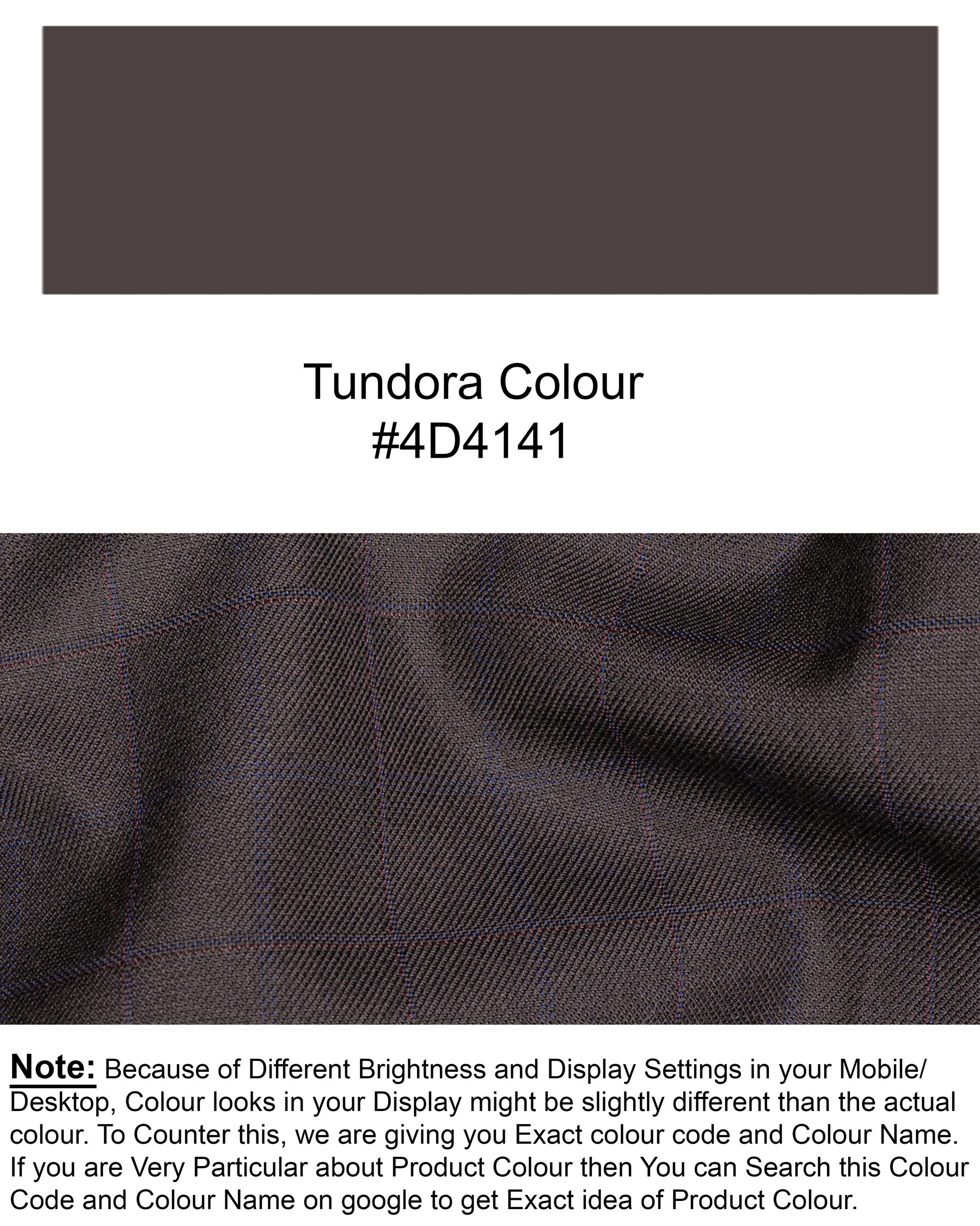 Tundora Brown Subtle Windowpane Wool Rich Waistcoat V1421-36, V1421-38, V1421-40, V1421-42, V1421-44, V1421-46, V1421-48, V1421-50, V1421-52, V1421-54, V1421-56, V1421-58, V1421-60