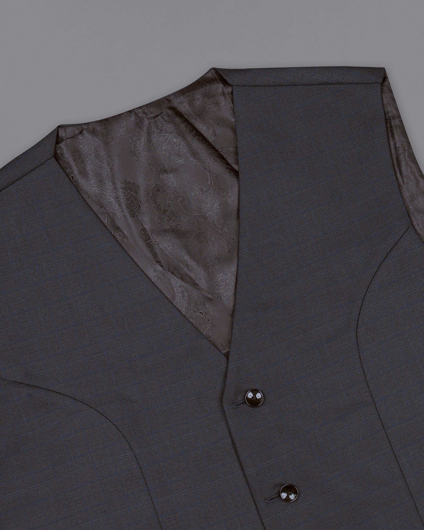 Mine Shaft Grey Plaid Wool Rich Waistcoat V1422-36, V1422-38, V1422-40, V1422-42, V1422-44, V1422-46, V1422-48, V1422-50, V1422-52, V1422-54, V1422-56, V1422-58, V1422-60