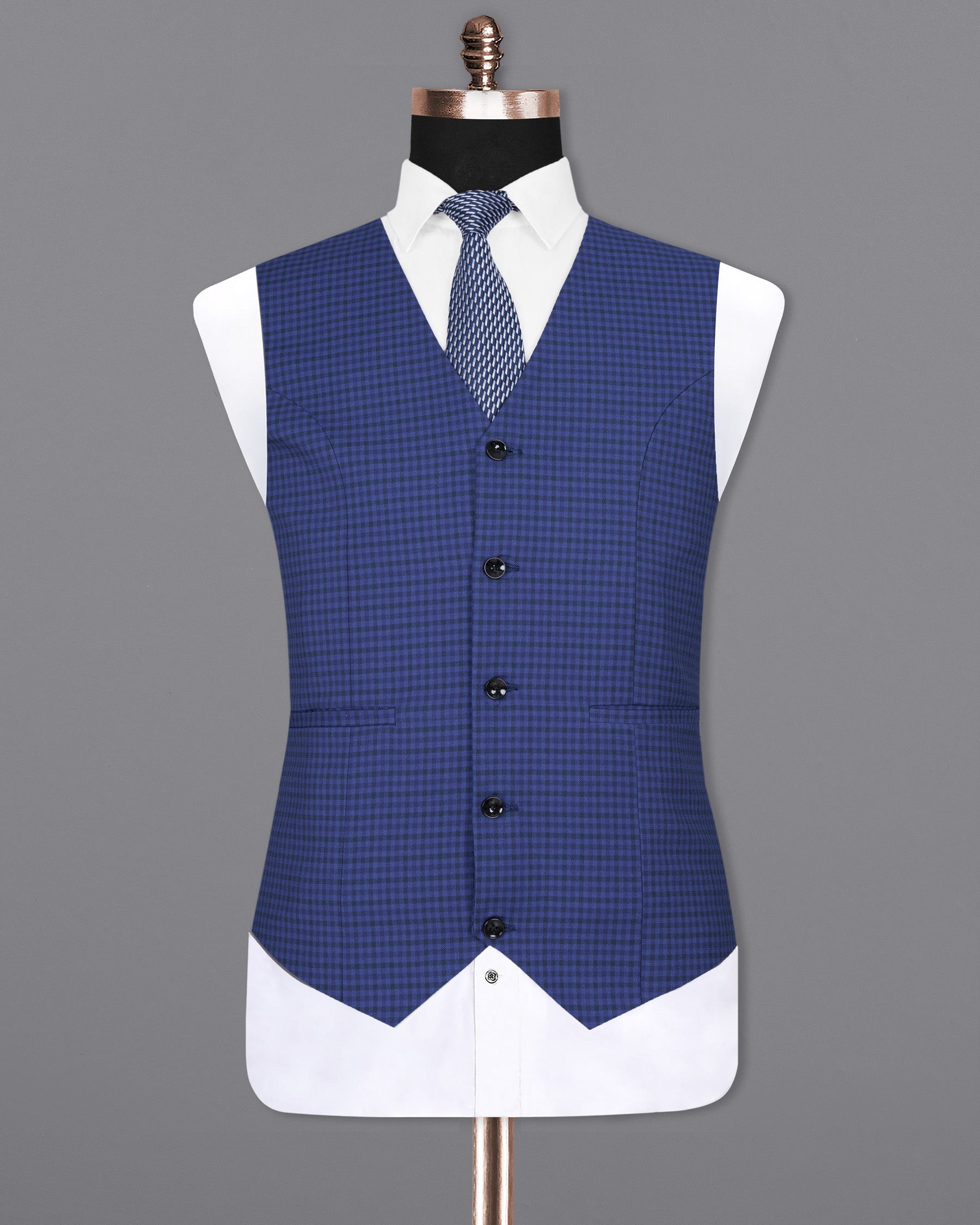 East Bay Blue Gingham Woolrich Waistcoat V1430-36, V1430-38, V1430-40, V1430-42, V1430-44, V1430-46, V1430-48, V1430-50, V1430-52, V1430-54, V1430-56, V1430-58, V1430-60