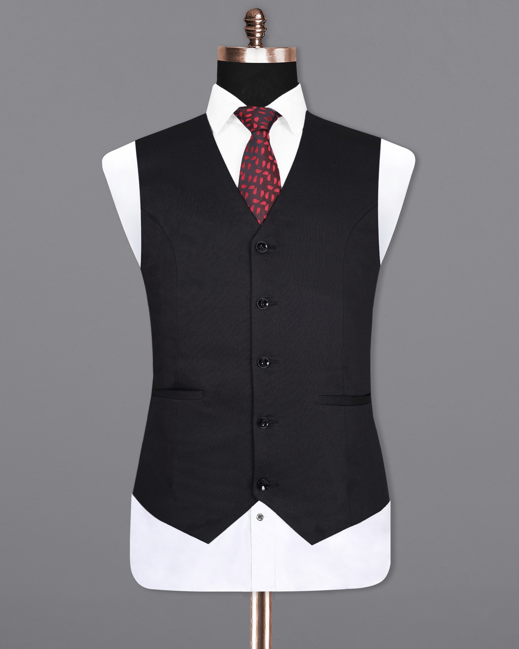 Vulcan Black Premium Cotton Waistcoat V1431-36, V1431-38, V1431-40, V1431-42, V1431-44, V1431-46, V1431-48, V1431-50, V1431-52, V1431-54, V1431-56, V1431-58, V1431-60