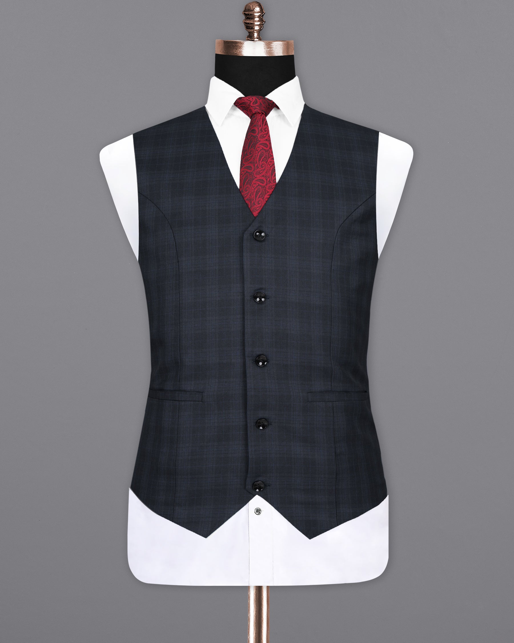 Shark Grey Plaid Woolrich Waistcoat V1434-36, V1434-38, V1434-40, V1434-42, V1434-44, V1434-46, V1434-48, V1434-50, V1434-52, V1434-54, V1434-56, V1434-58, V1434-60