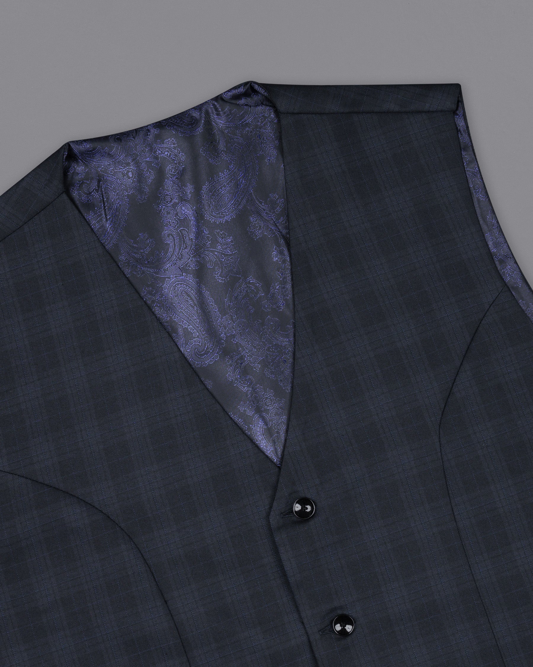 Shark Grey Plaid Woolrich Waistcoat V1434-36, V1434-38, V1434-40, V1434-42, V1434-44, V1434-46, V1434-48, V1434-50, V1434-52, V1434-54, V1434-56, V1434-58, V1434-60