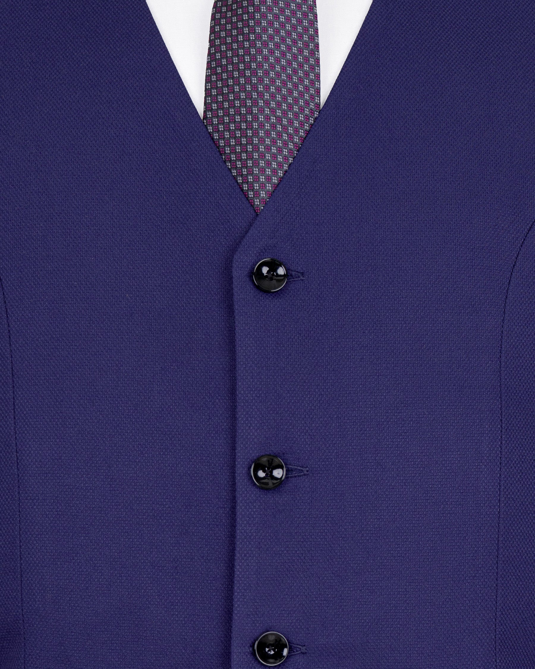 Jacarta Blue Wool Rich Waistcoat