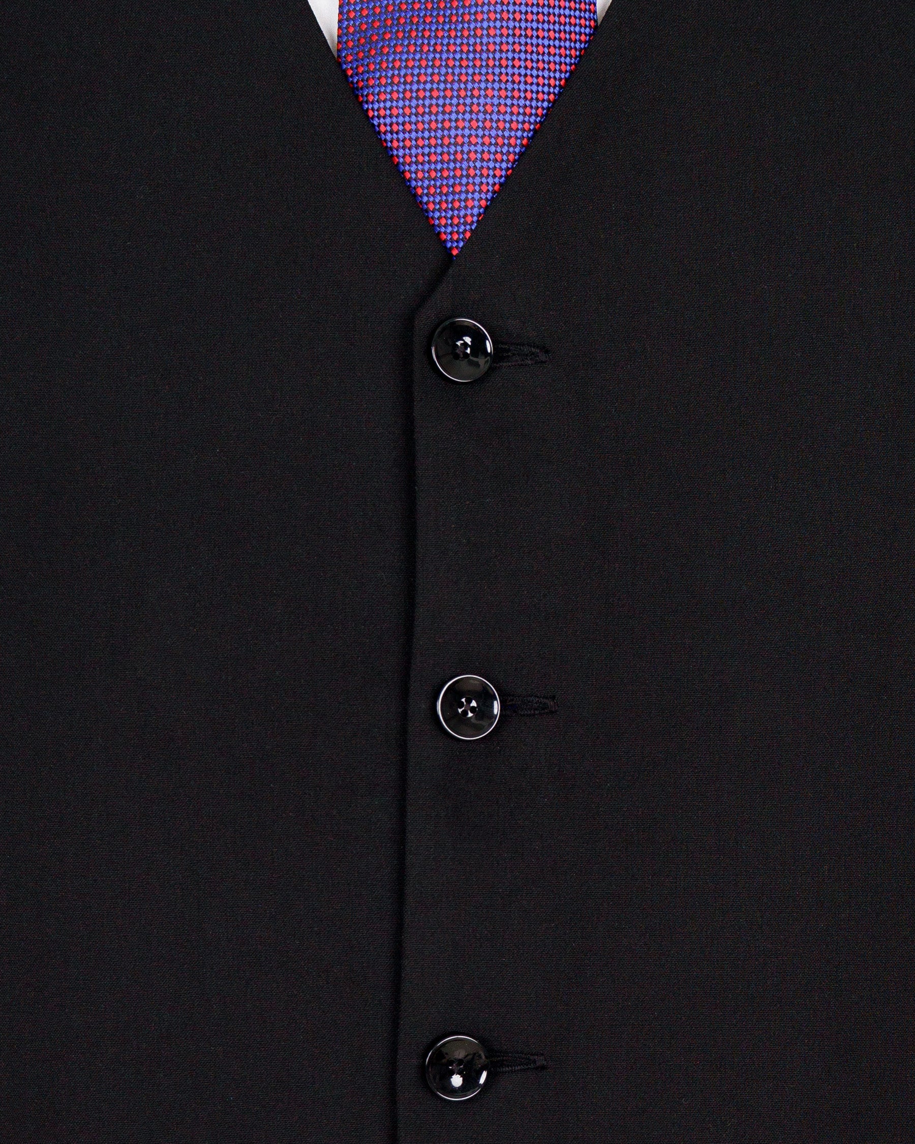 Mardi Gras Black Wool Rich Waistcoat