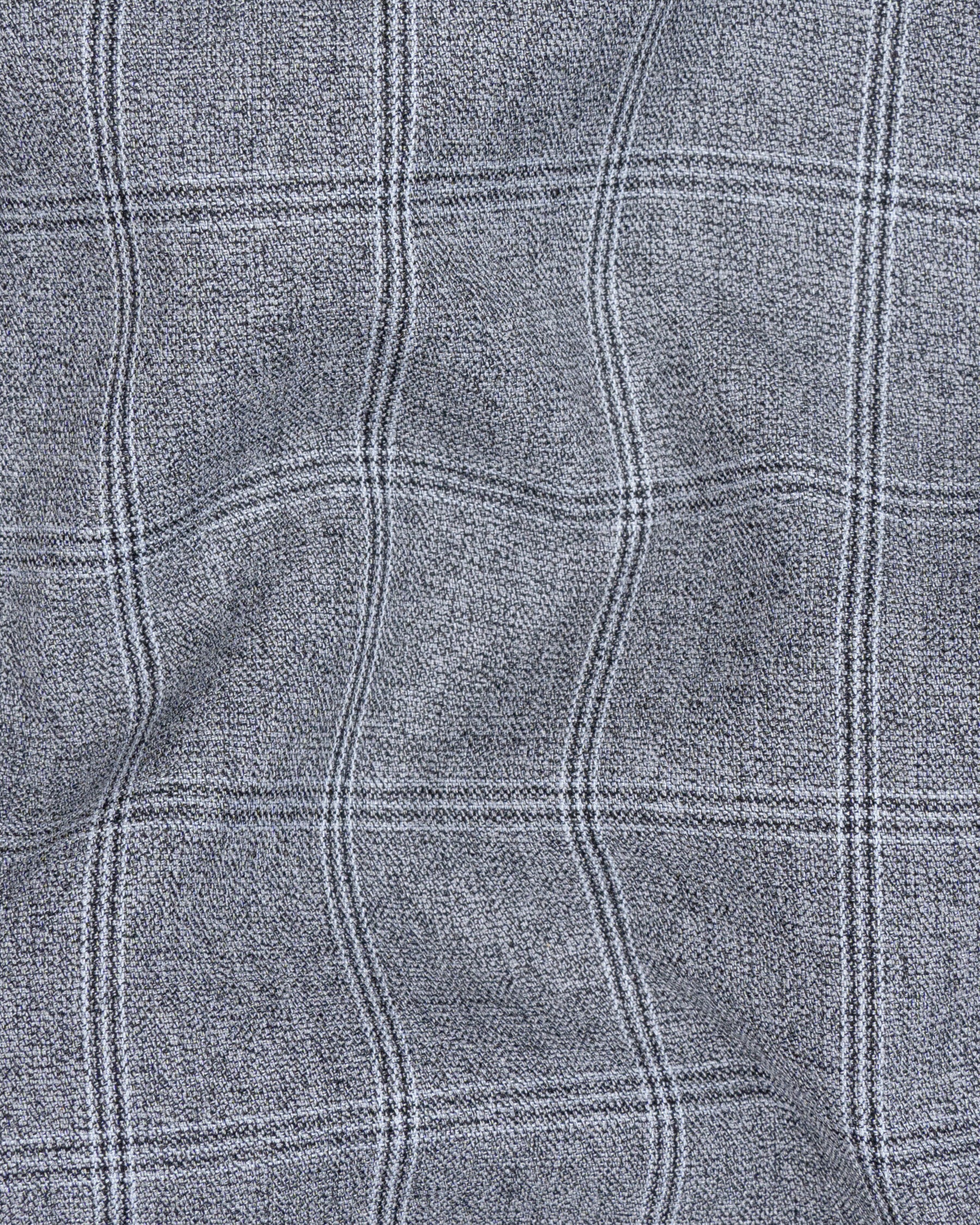 Manatee Grey windowpane Wool Rich Waistcoat V1445-36, V1445-38, V1445-40, V1445-42, V1445-44, V1445-46, V1445-48, V1445-50, V1445-52, V1445-54, V1445-56, V1445-58, V1445-60