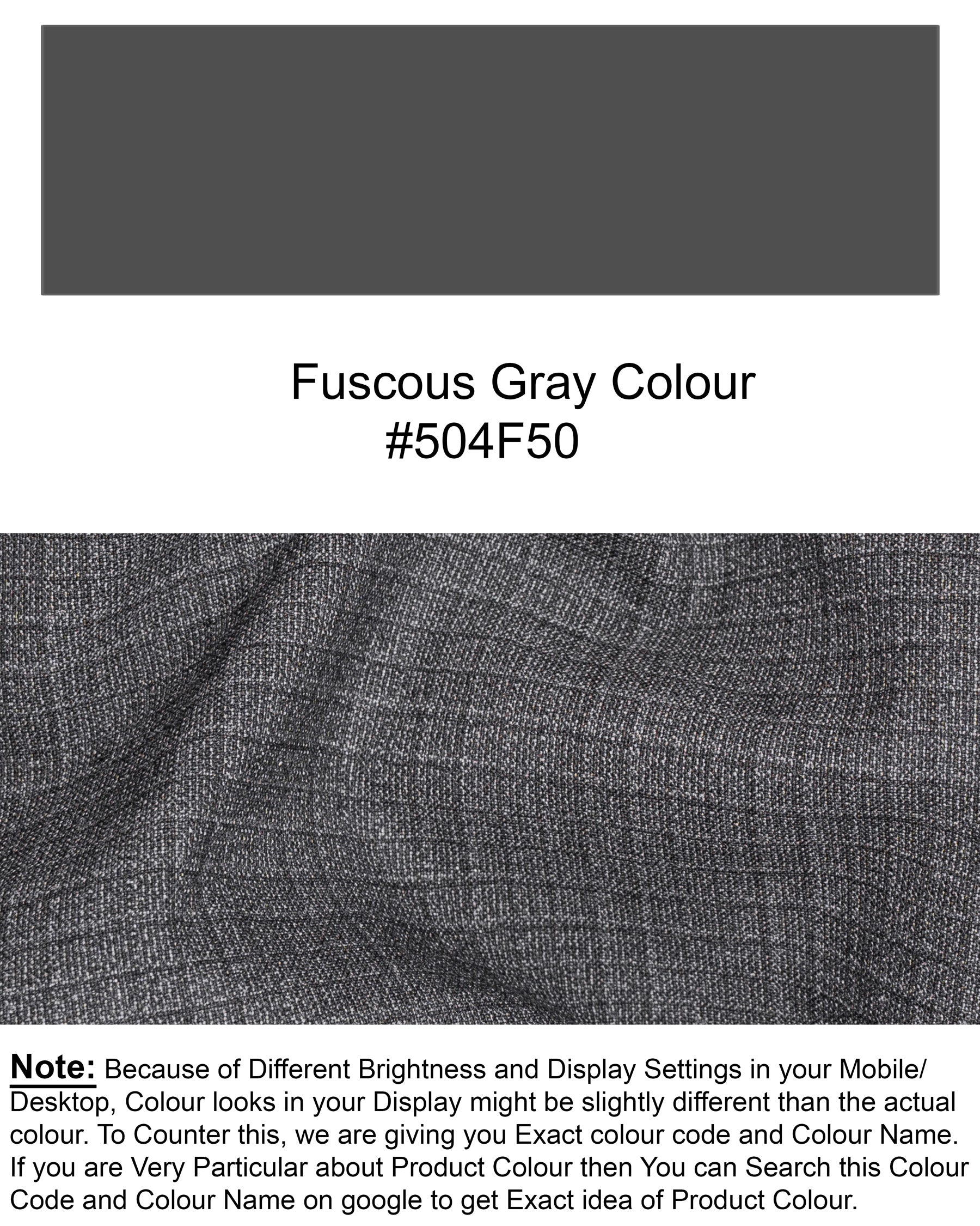 Fuscous Gray Chequered Wool Rich Waistcoat V1448-36, V1448-38, V1448-40, V1448-42, V1448-44, V1448-46, V1448-48, V1448-50, V1448-52, V1448-54, V1448-56, V1448-58, V1448-60
