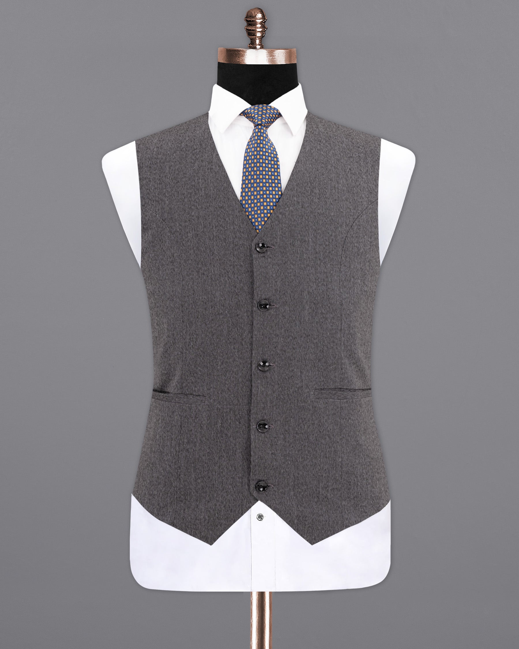 Mobster Grey Premium Cotton Waistcoat V1451-36, V1451-38, V1451-40, V1451-42, V1451-44, V1451-46, V1451-48, V1451-50, V1451-52, V1451-54, V1451-56, V1451-58, V1451-60