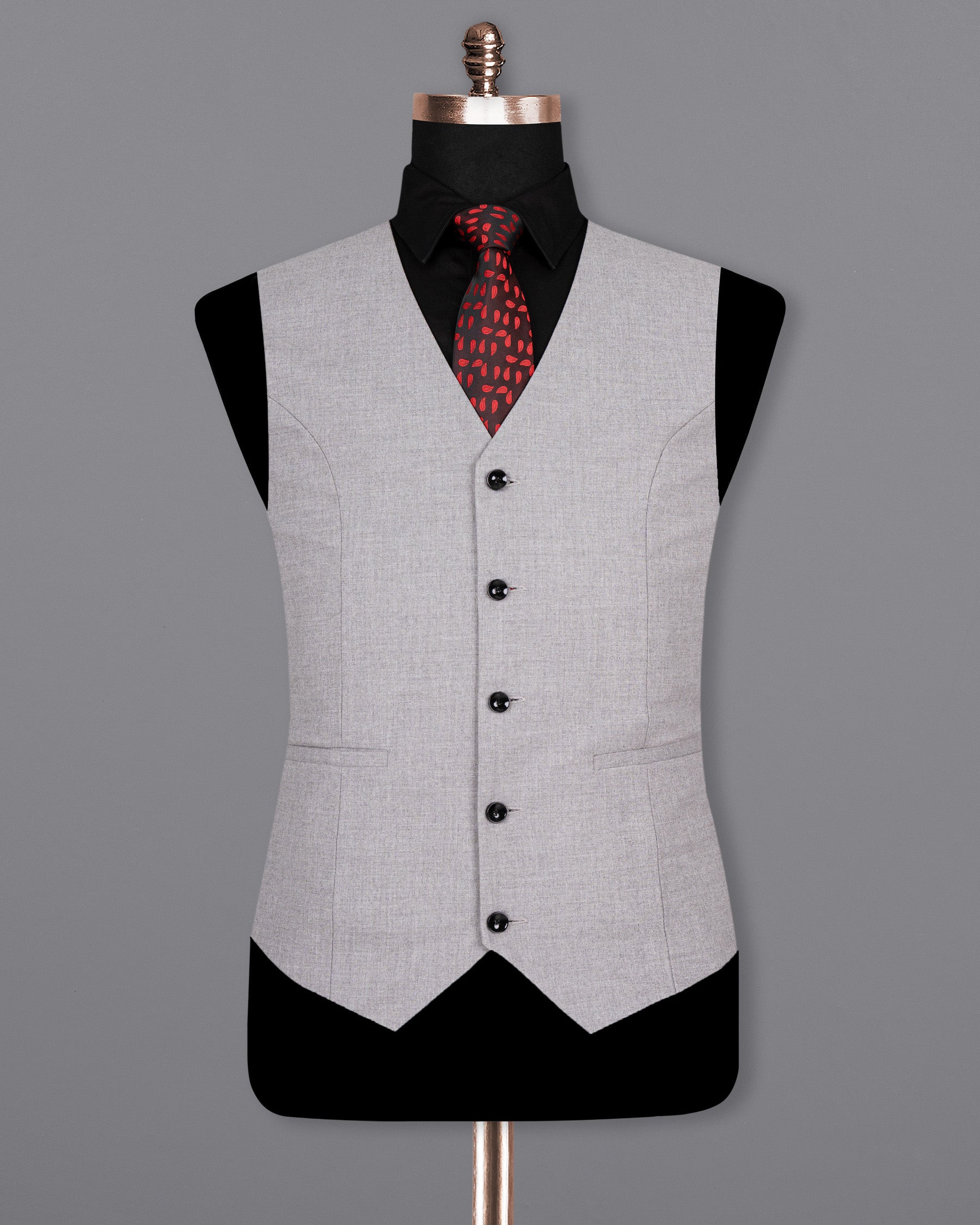 French Gray Wool Rich Waistcoat V1495-36, V1495-38, V1495-40, V1495-42, V1495-44, V1495-46, V1495-48, V1495-50, V1495-52, V1495-54, V1495-56, V1495-58, V1495-60