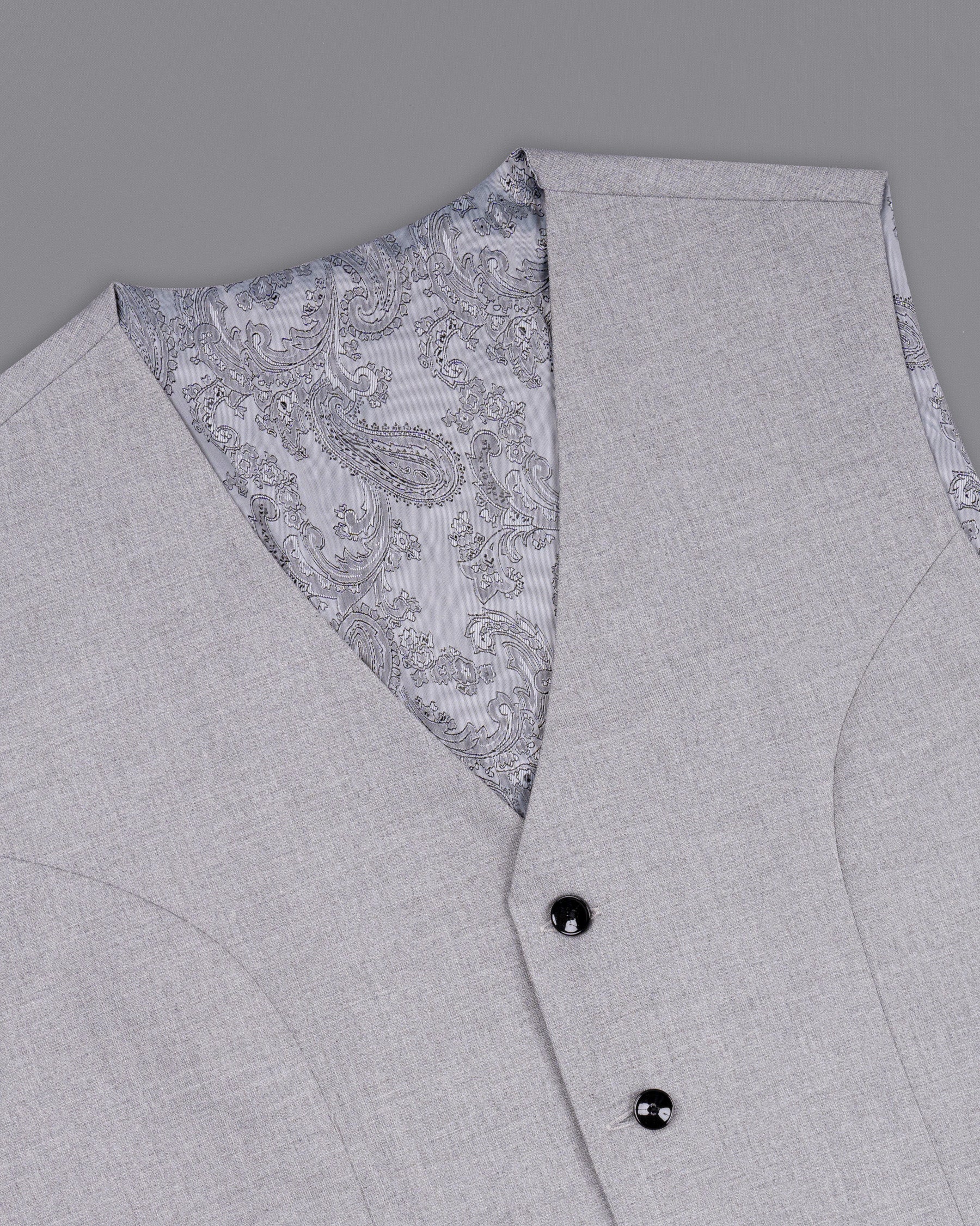 French Gray Wool Rich Waistcoat V1495-36, V1495-38, V1495-40, V1495-42, V1495-44, V1495-46, V1495-48, V1495-50, V1495-52, V1495-54, V1495-56, V1495-58, V1495-60