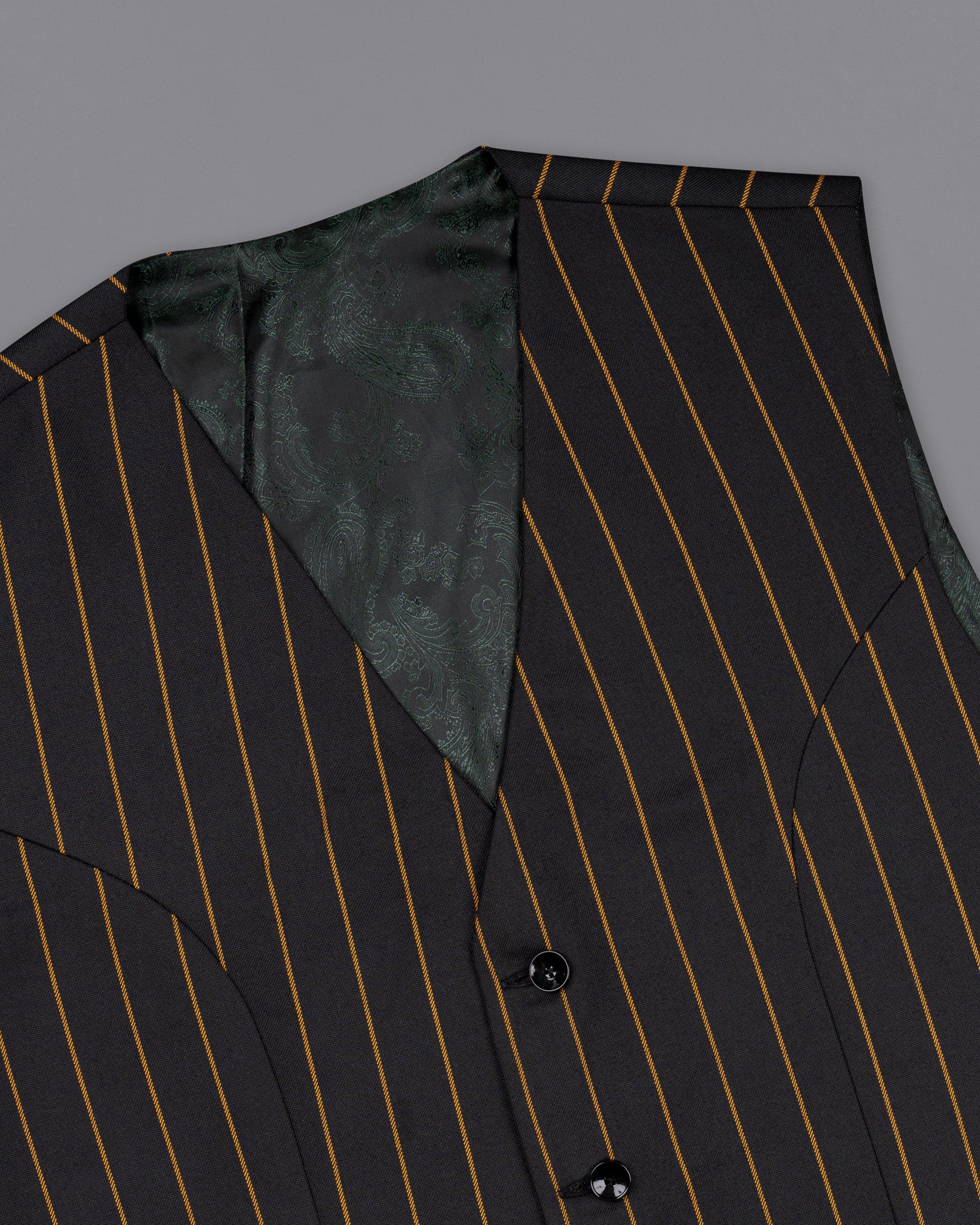 Jade Black Striped Wool Rich Waistcoat V1500-36, V1500-38, V1500-40, V1500-42, V1500-44, V1500-46, V1500-48, V1500-50, V1500-52, V1500-54, V1500-56, V1500-58, V1500-60