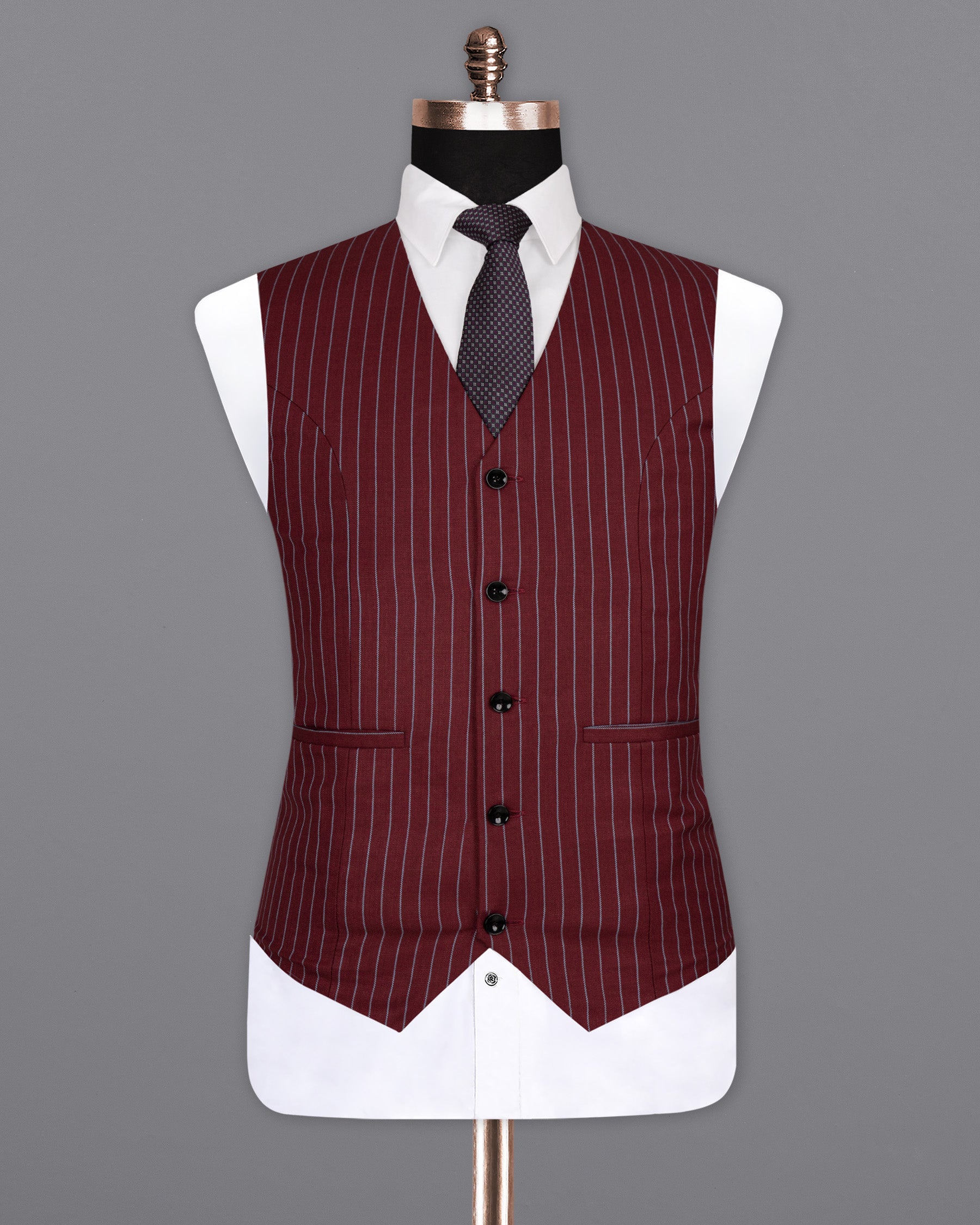 Paprika Red Striped Wool Rich Waistcoat V1501-36, V1501-38, V1501-40, V1501-42, V1501-44, V1501-46, V1501-48, V1501-50, V1501-52, V1501-54, V1501-56, V1501-58, V1501-60