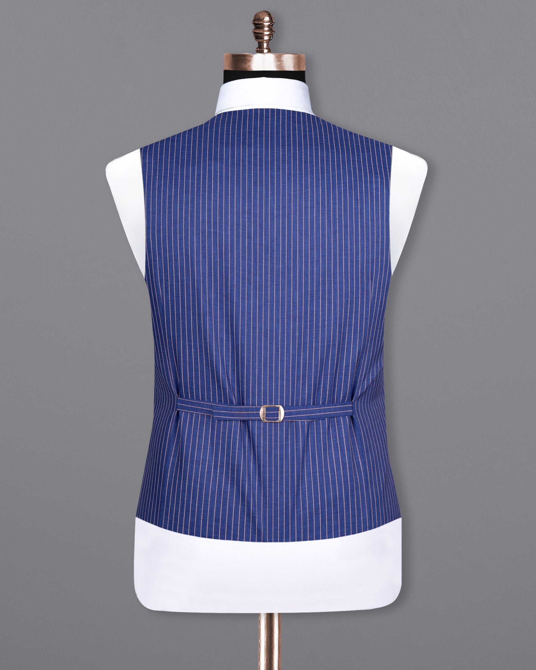 Governor Bay Blue Striped Wool Rich Waistcoat V1503-36, V1503-38, V1503-40, V1503-42, V1503-44, V1503-46, V1503-48, V1503-50, V1503-52, V1503-54, V1503-56, V1503-58, V1503-60