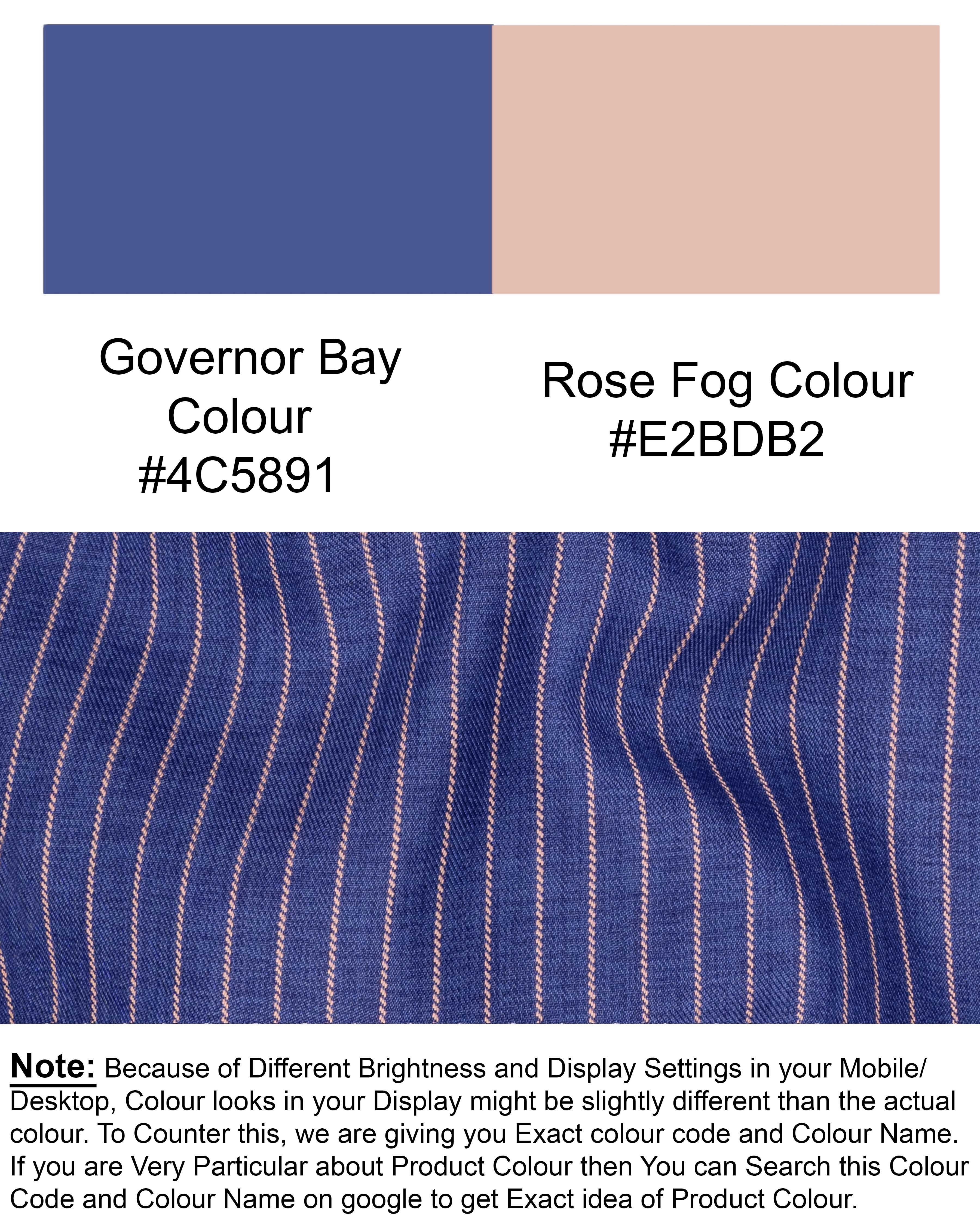 Governor Bay Blue Striped Wool Rich Waistcoat V1503-36, V1503-38, V1503-40, V1503-42, V1503-44, V1503-46, V1503-48, V1503-50, V1503-52, V1503-54, V1503-56, V1503-58, V1503-60