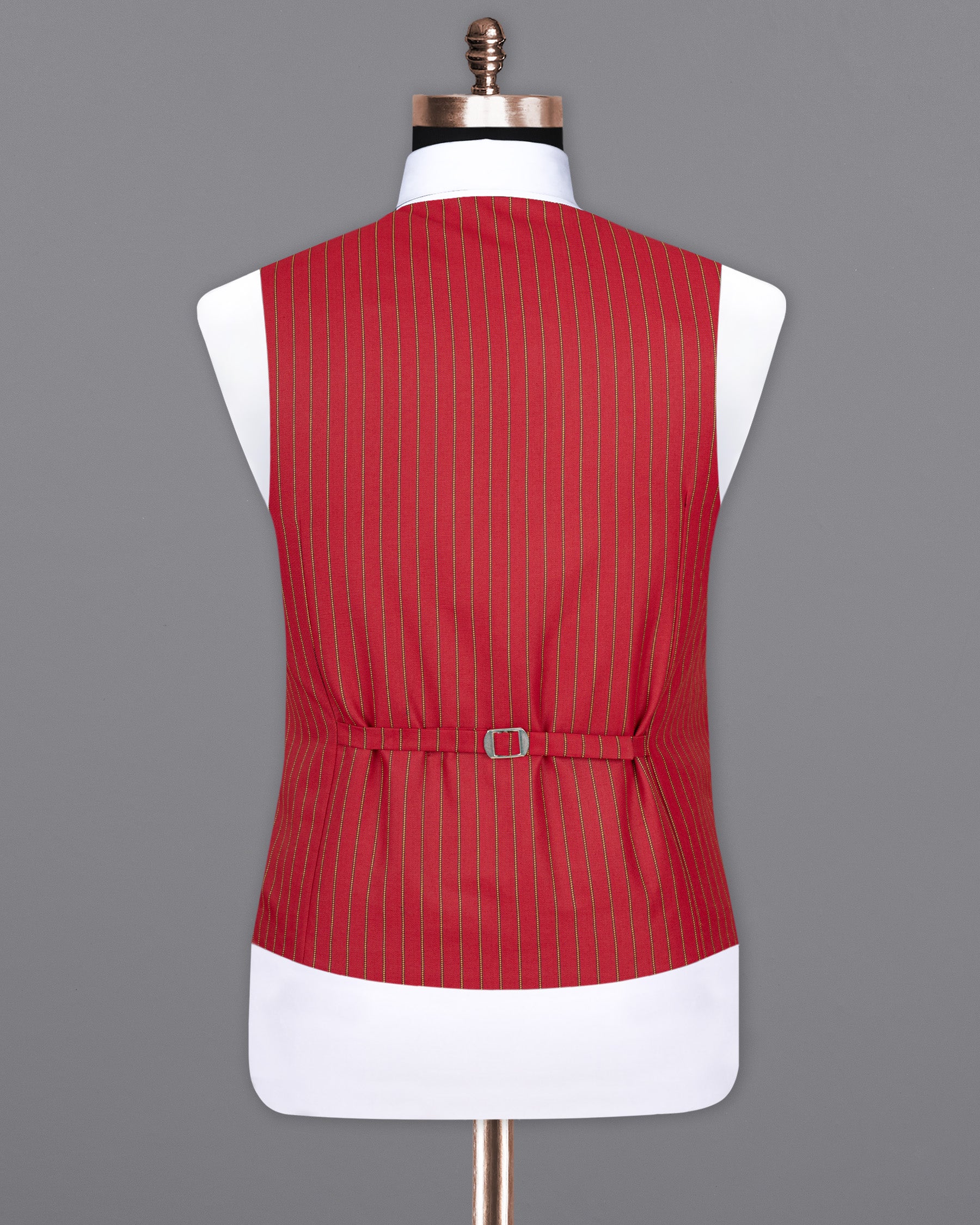 Medium Carmine Red Striped Wool Rich Waistcoat V1505-36, V1505-38, V1505-40, V1505-42, V1505-44, V1505-46, V1505-48, V1505-50, V1505-52, V1505-54, V1505-56, V1505-58, V1505-60