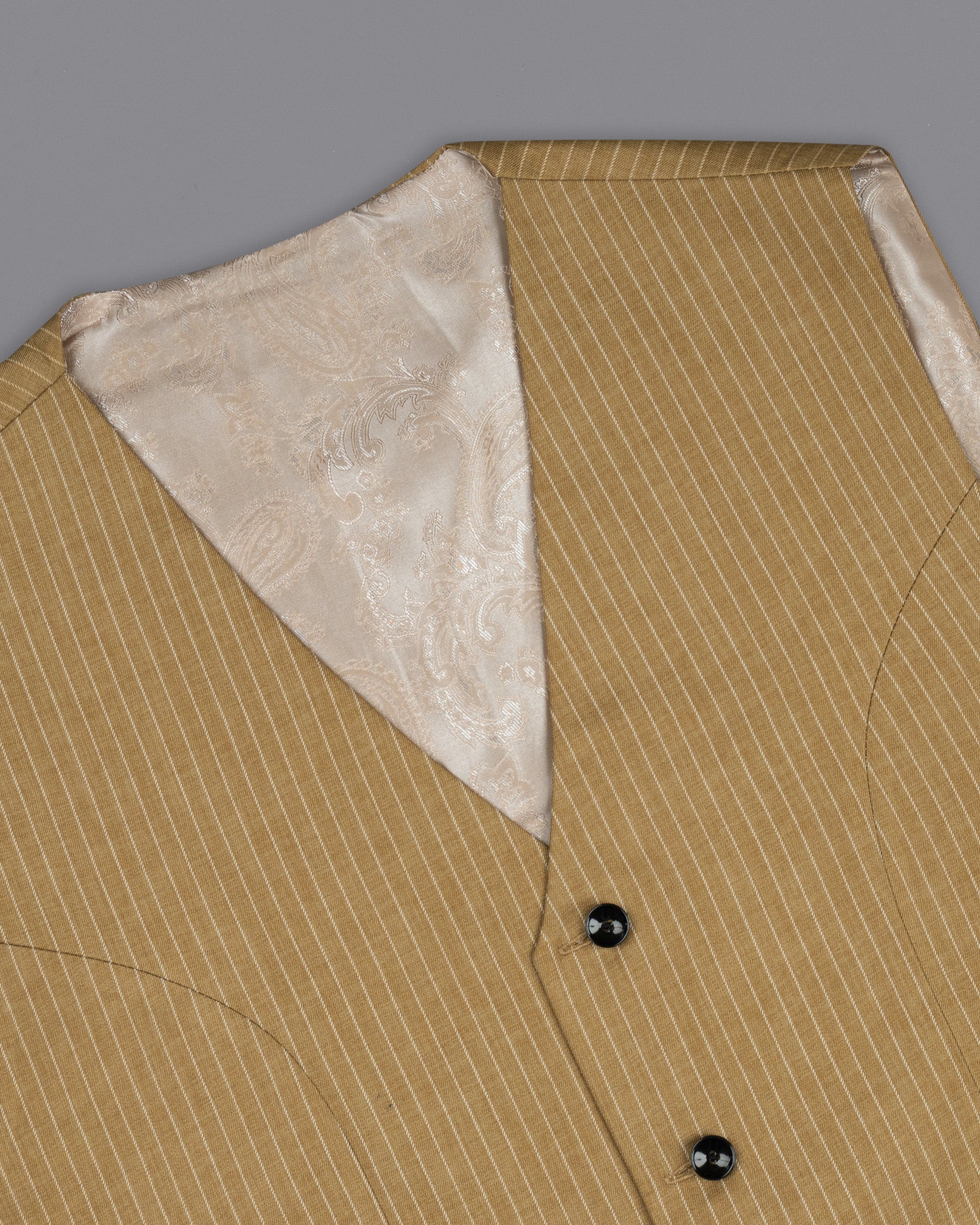 Muesli Brown Striped Wool Rich Waistcoat V1507-36, V1507-38, V1507-40, V1507-42, V1507-44, V1507-46, V1507-48, V1507-50, V1507-52, V1507-54, V1507-56, V1507-58, V1507-60