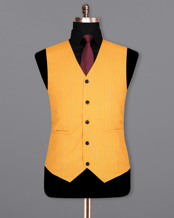 Sunshine yellow Woolrich Striped Sports Waistcoat V1515-36, V1515-38, V1515-40, V1515-42, V1515-44, V1515-46, V1515-48, V1515-50, V1515-52, V1515-54, V1515-56, V1515-58, V1515-60