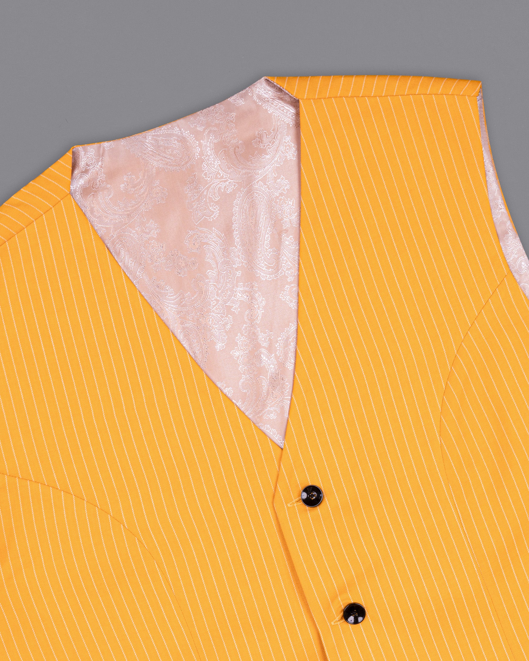 Sunshine yellow Woolrich Striped Sports Waistcoat V1515-36, V1515-38, V1515-40, V1515-42, V1515-44, V1515-46, V1515-48, V1515-50, V1515-52, V1515-54, V1515-56, V1515-58, V1515-60