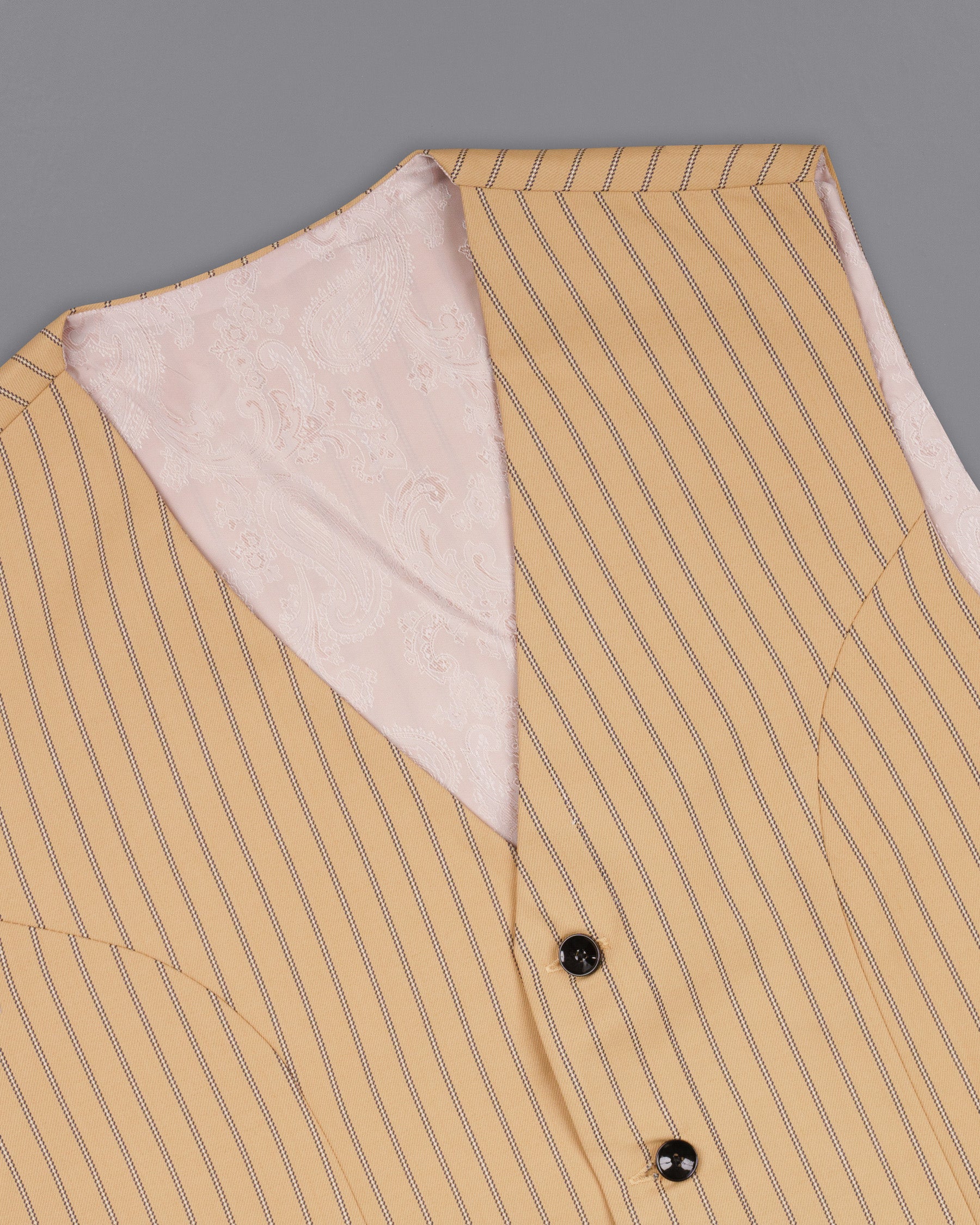 Harvest Gold Cream Striped Woolrich Waistcoat V1518-36, V1518-38, V1518-40, V1518-42, V1518-44, V1518-46, V1518-48, V1518-50, V1518-52, V1518-54, V1518-56, V1518-58, V1518-60