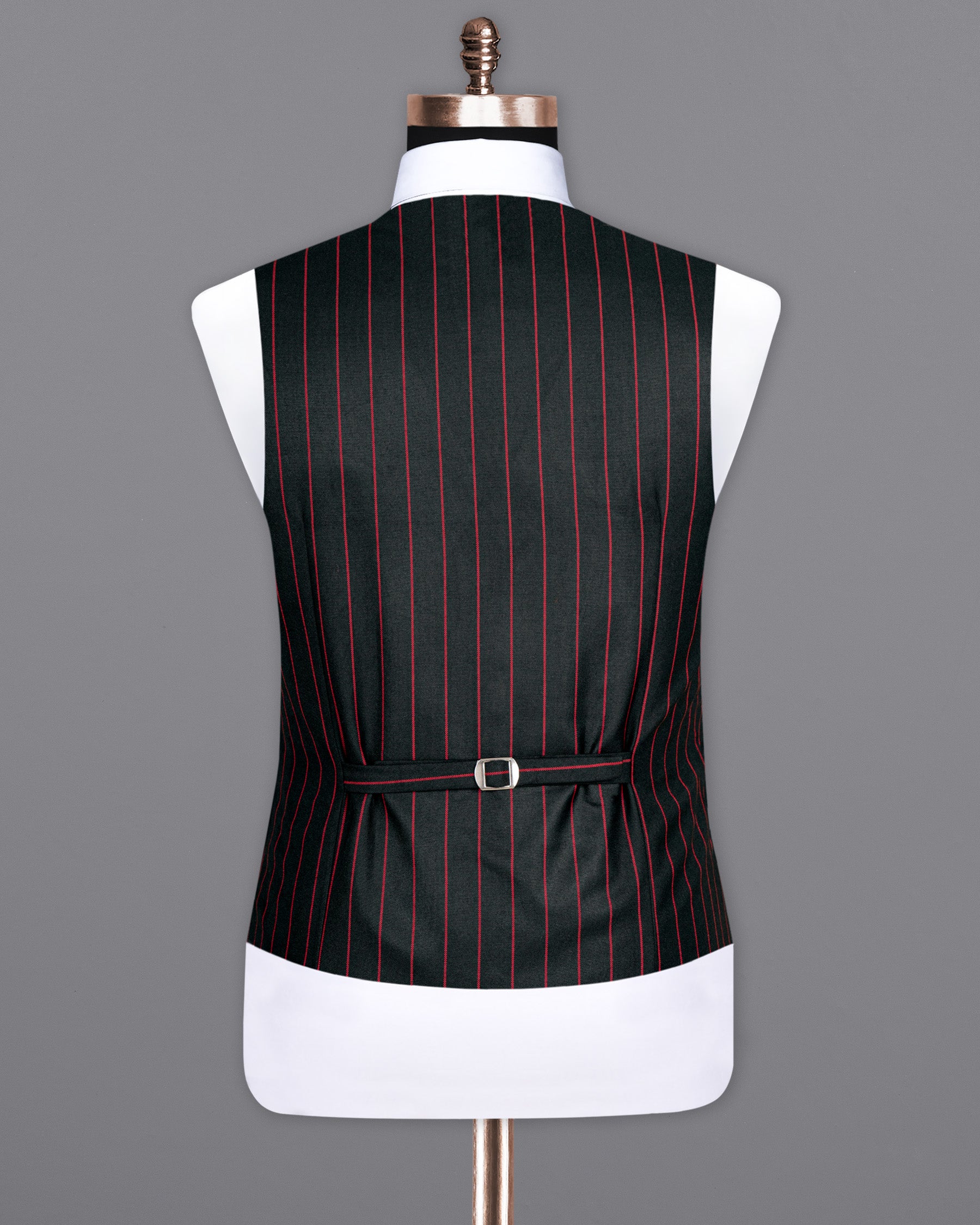 Jade Black with Red Striped Woolrich Waistcoat V1520-36, V1520-38, V1520-40, V1520-42, V1520-44, V1520-46, V1520-48, V1520-50, V1520-52, V1520-54, V1520-56, V1520-58, V1520-60