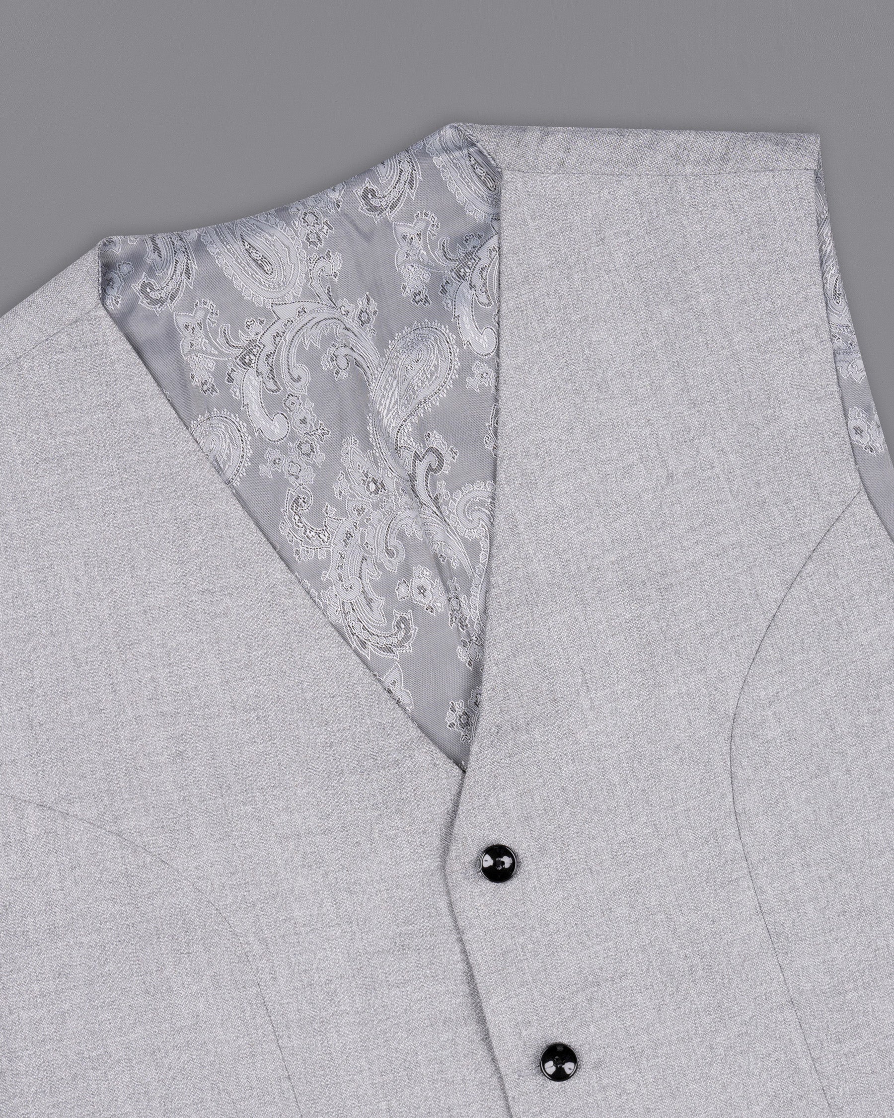 Silver Sand Grey Wool Rich Waistcoat V1529-36, V1529-38, V1529-40, V1529-42, V1529-44, V1529-46, V1529-48, V1529-50, V1529-52, V1529-54, V1529-56, V1529-58, V1529-60