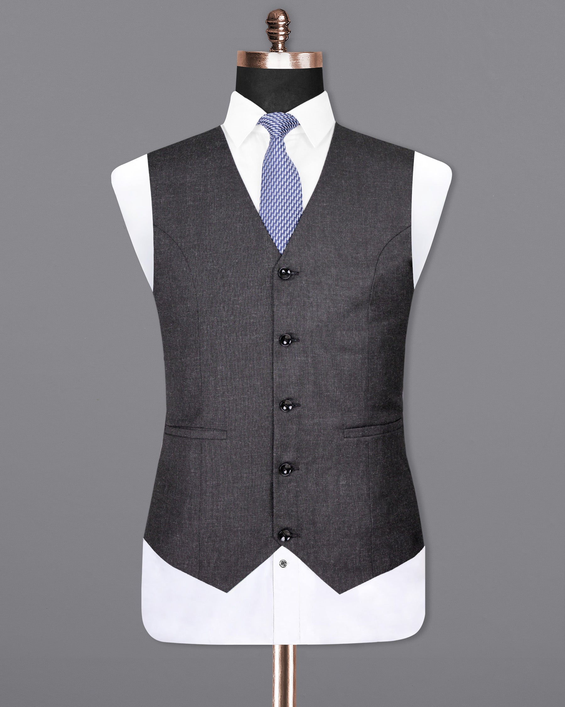 Charcoal Wool Rich Sports Waistcoat V1530-36, V1530-38, V1530-40, V1530-42, V1530-44, V1530-46, V1530-48, V1530-50, V1530-52, V1530-54, V1530-56, V1530-58, V1530-60