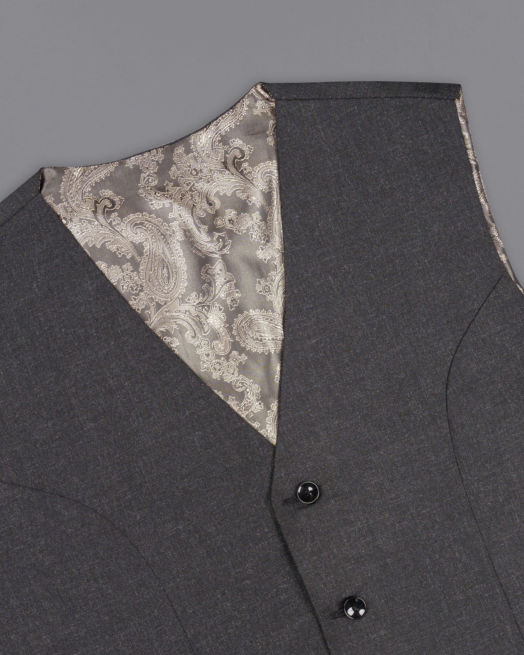 Charcoal Wool Rich Sports Waistcoat V1530-36, V1530-38, V1530-40, V1530-42, V1530-44, V1530-46, V1530-48, V1530-50, V1530-52, V1530-54, V1530-56, V1530-58, V1530-60