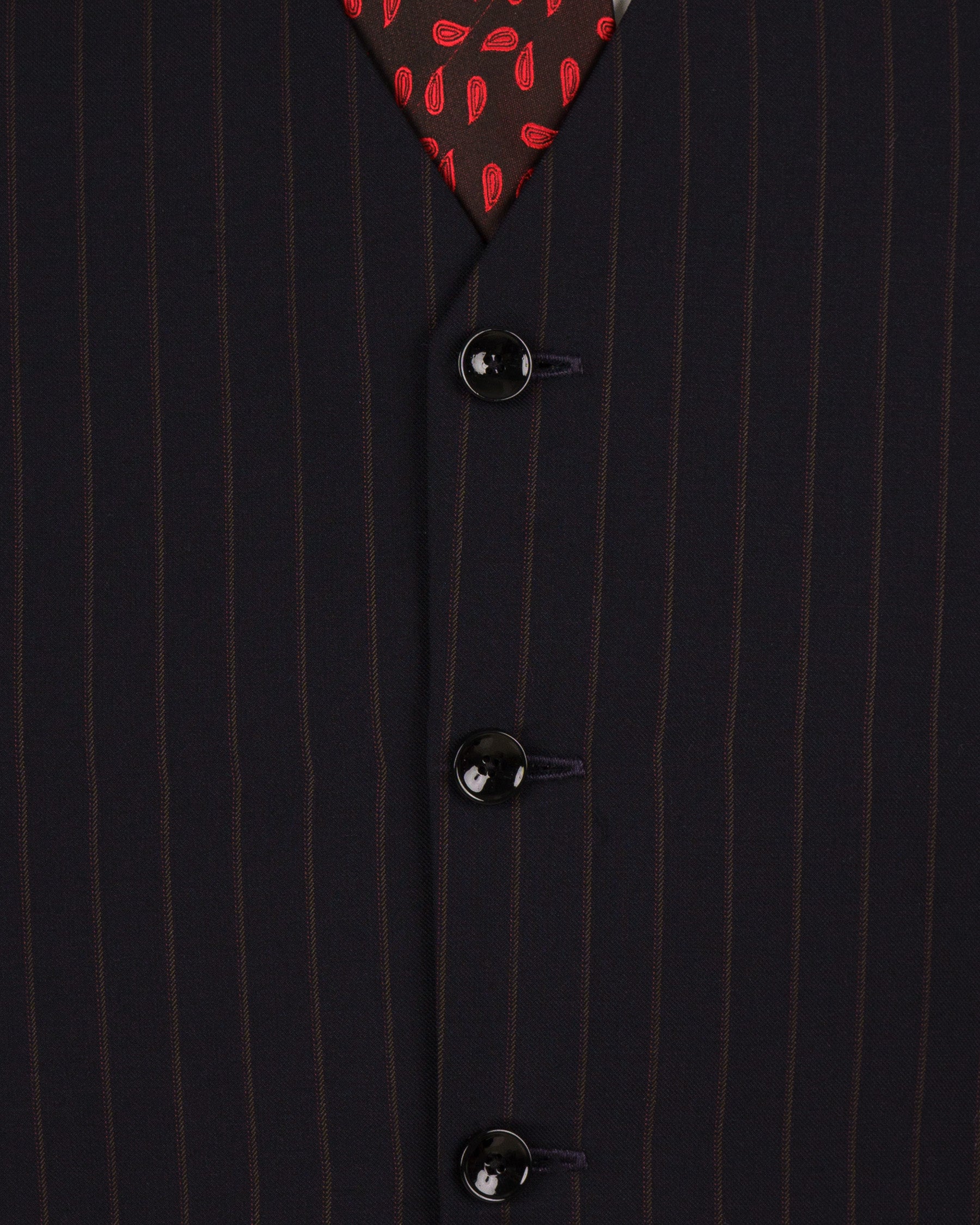 Jade Black Striped Wool Rich Waistcoat V1534-36, V1534-38, V1534-40, V1534-42, V1534-44, V1534-46, V1534-48, V1534-50, V1534-52, V1534-54, V1534-56, V1534-58, V1534-60