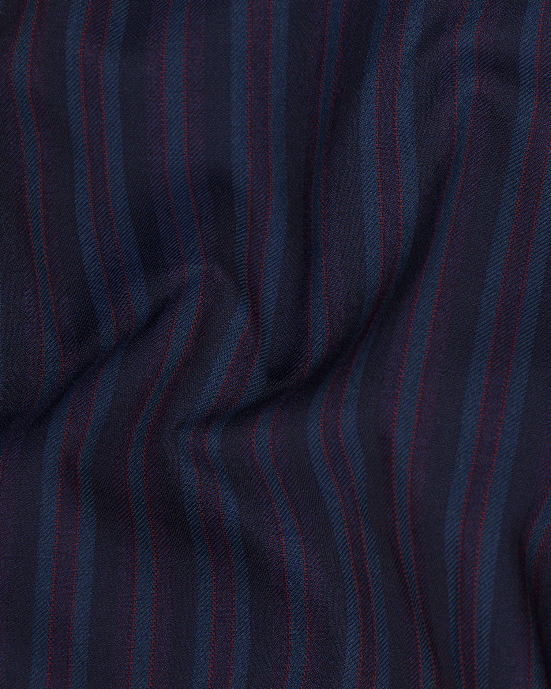 Licorice Blue Striped Wool Rich Waistcoat V1539-36, V1539-38, V1539-40, V1539-42, V1539-44, V1539-46, V1539-48, V1539-50, V1539-52, V1539-54, V1539-56, V1539-58, V1539-60