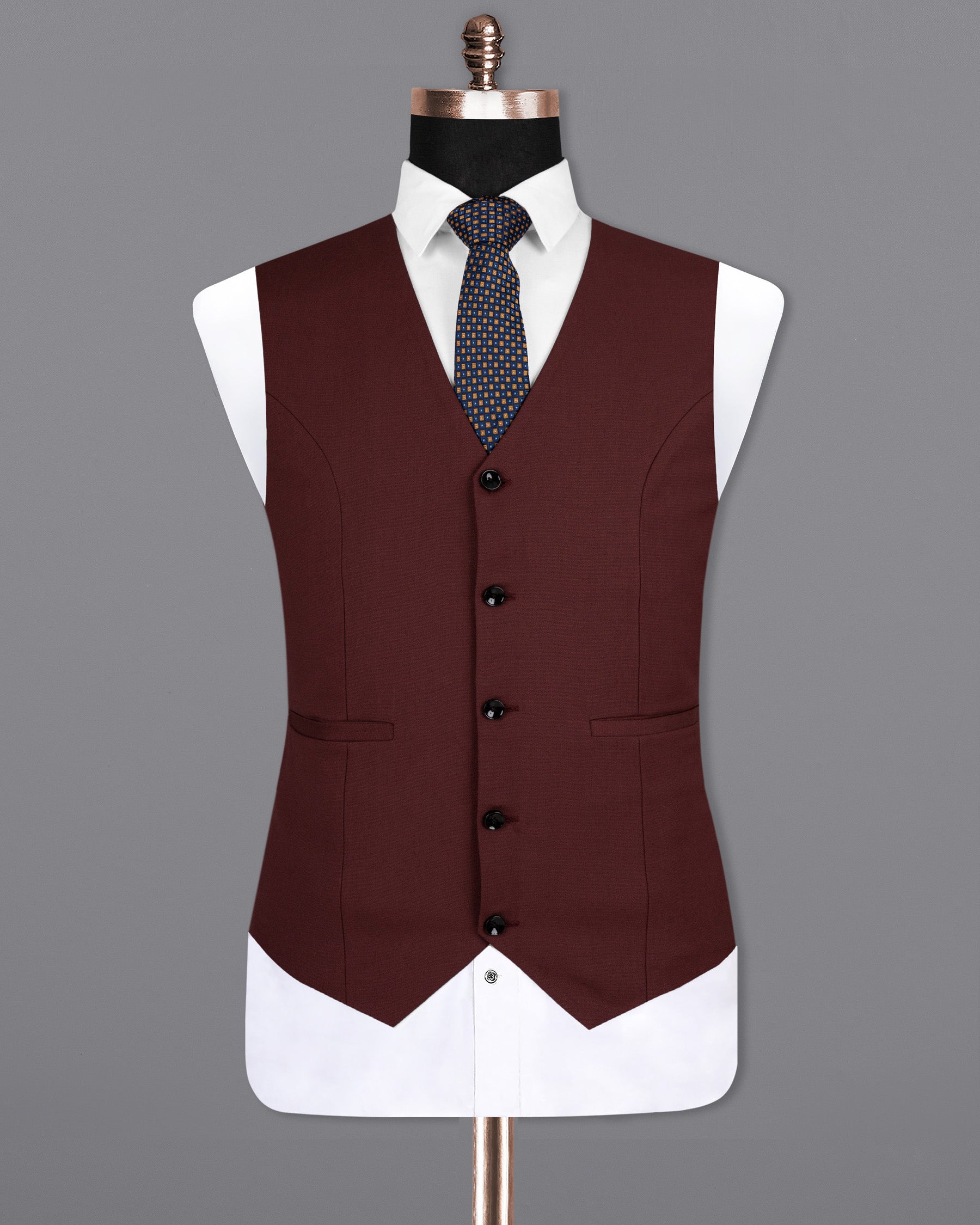 Burgandy Wool Rich Waistcoat V1540-36, V1540-38, V1540-40, V1540-42, V1540-44, V1540-46, V1540-48, V1540-50, V1540-52, V1540-54, V1540-56, V1540-58, V1540-60