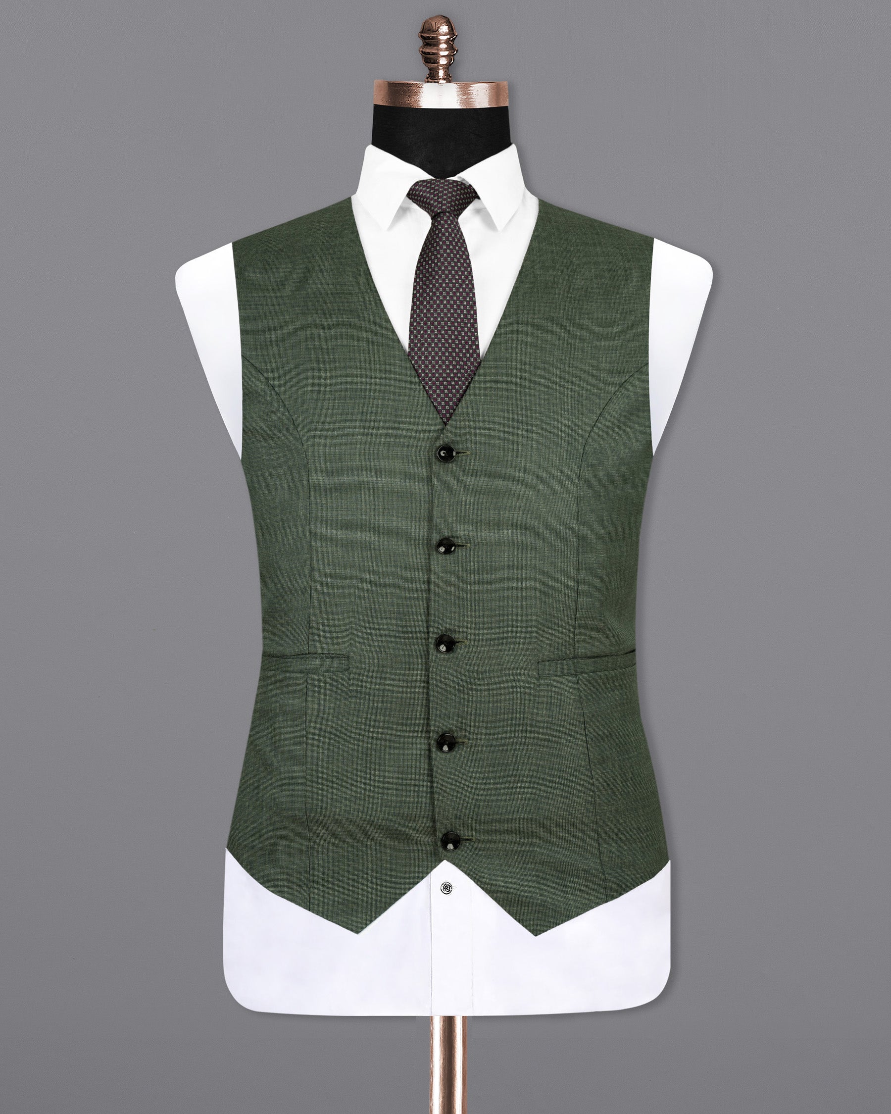 Timber Green Wool Rich Waistcoat V1549-36, V1549-38, V1549-40, V1549-42, V1549-44, V1549-46, V1549-48, V1549-50, V1549-52, V1549-54, V1549-56, V1549-58, V1549-60