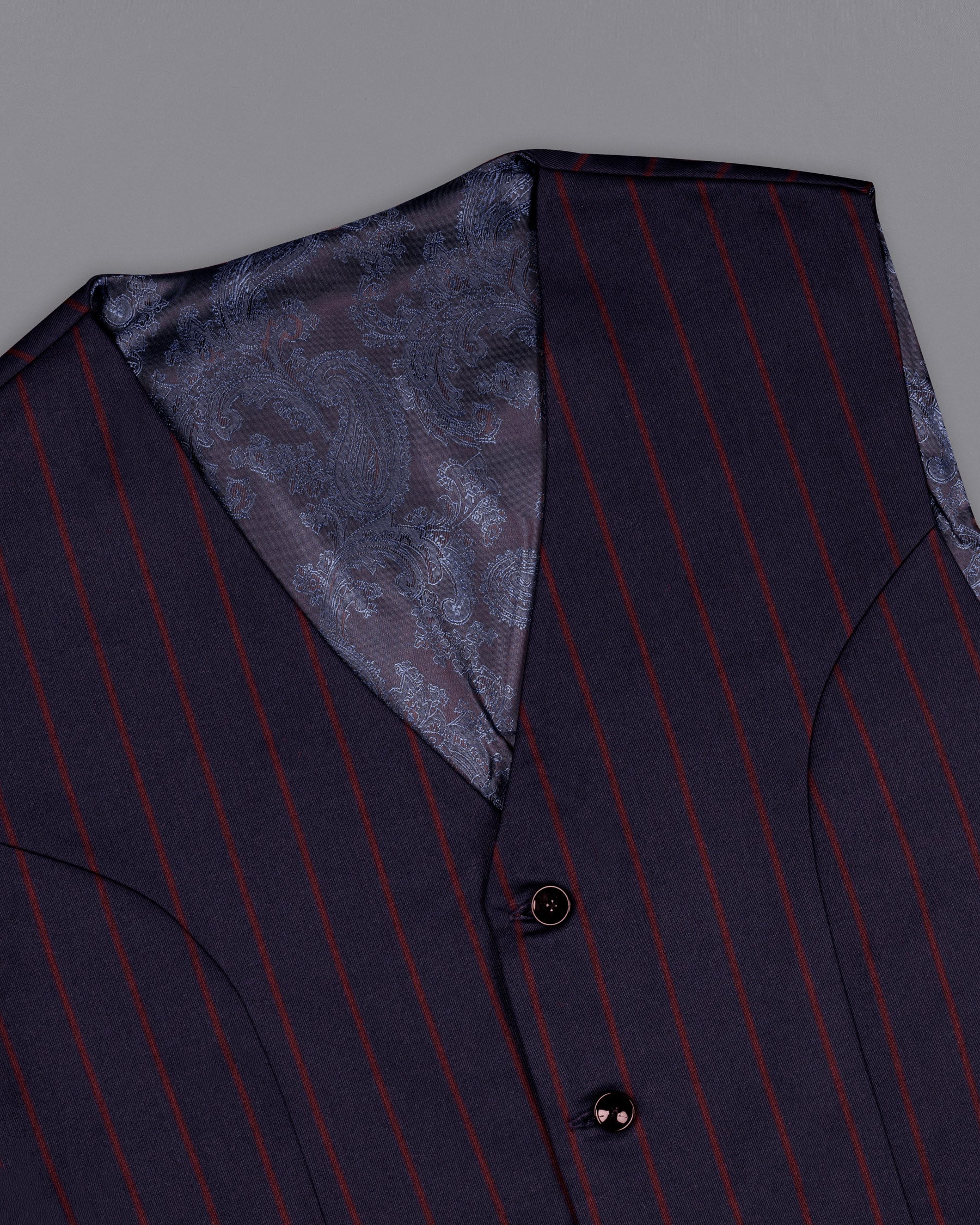 Midnight Express Blue Striped Wool Rich Waistcoat V1551-36, V1551-38, V1551-40, V1551-42, V1551-44, V1551-46, V1551-48, V1551-50, V1551-52, V1551-54, V1551-56, V1551-58, V1551-60