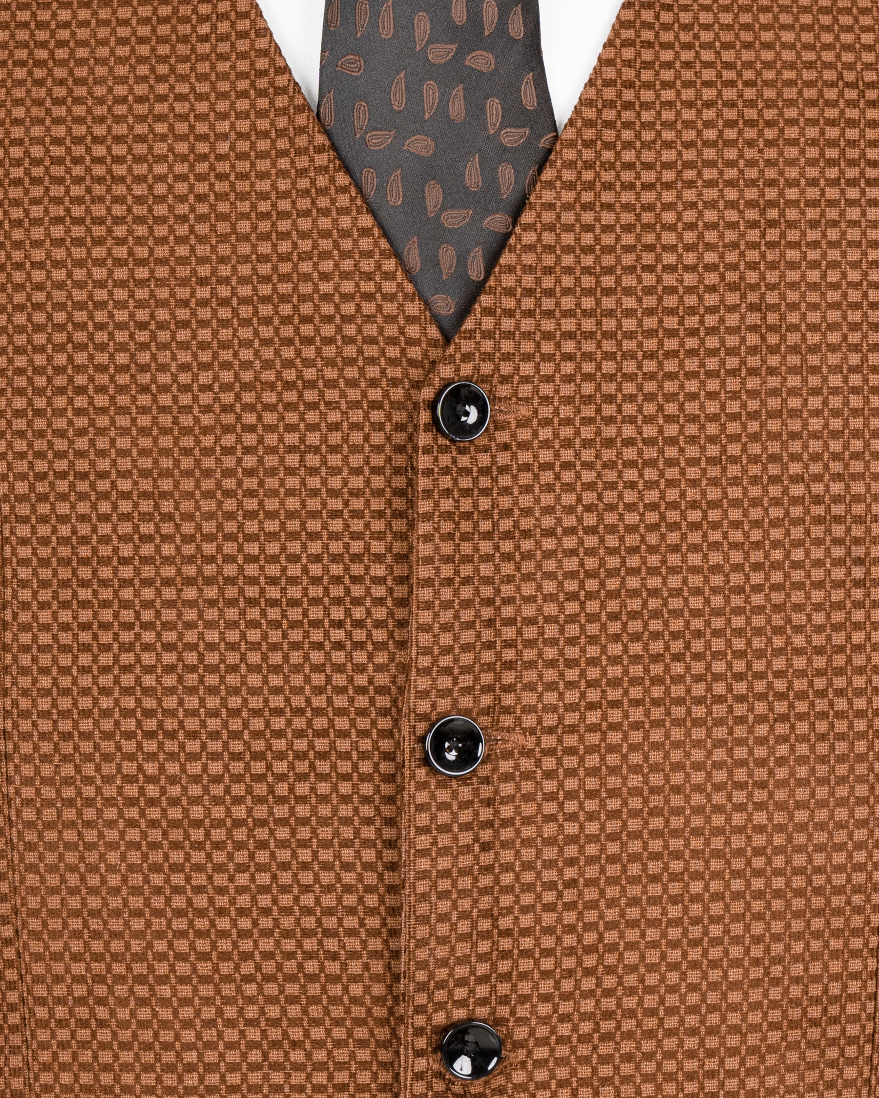 Cape Palliser Brown Velvet Corduroy Box patterned Sports Waistcoat V1553-36, V1553-38, V1553-40, V1553-42, V1553-44, V1553-46, V1553-48, V1553-50, V1553-52, V1553-54, V1553-56, V1553-58, V1553-60