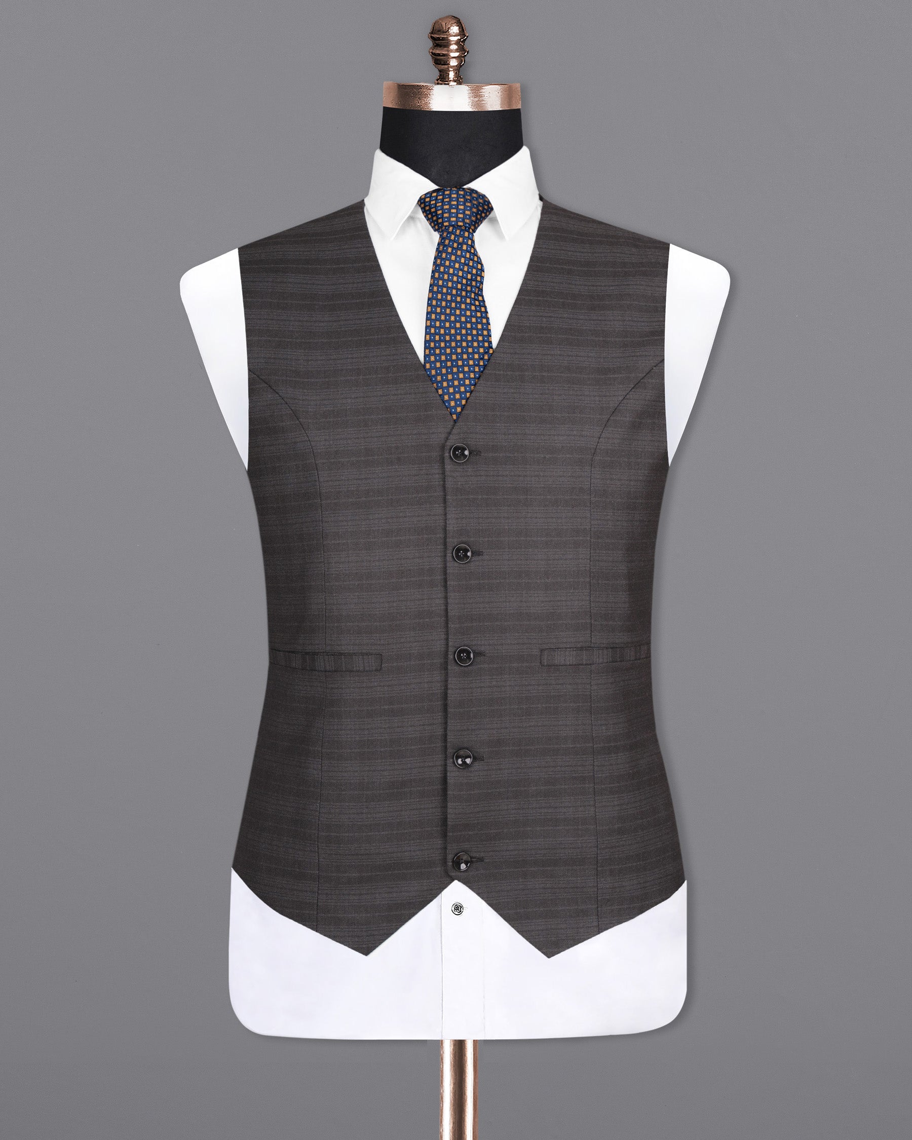 Grape Grey Striped Woolrich Waistcoat V1554-36, V1554-38, V1554-40, V1554-42, V1554-44, V1554-46, V1554-48, V1554-50, V1554-52, V1554-54, V1554-56, V1554-58, V1554-60