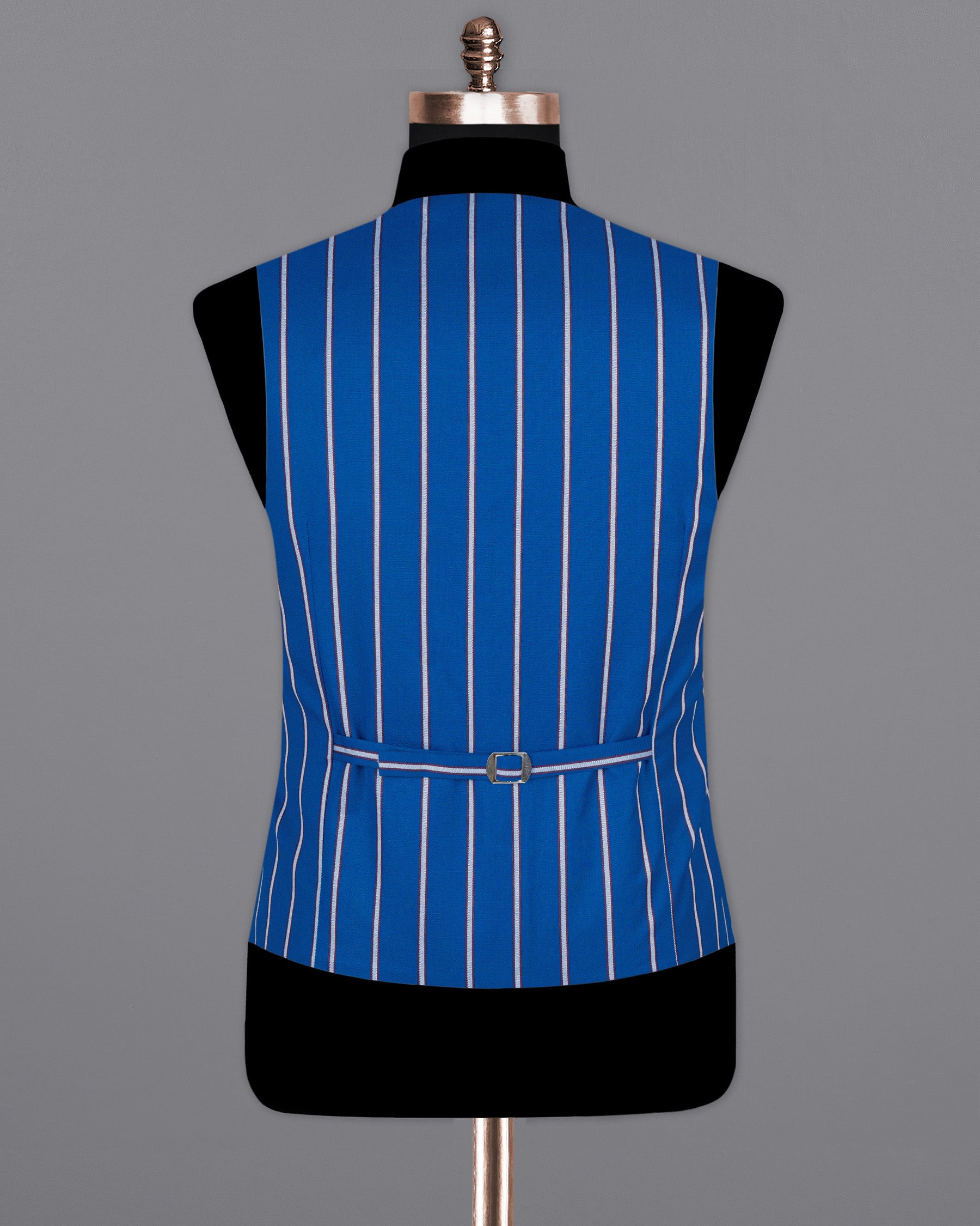 Cerulean Blue Striped Woolrich Waistcoat V1555-36, V1555-38, V1555-40, V1555-42, V1555-44, V1555-46, V1555-48, V1555-50, V1555-52, V1555-54, V1555-56, V1555-58, V1555-60