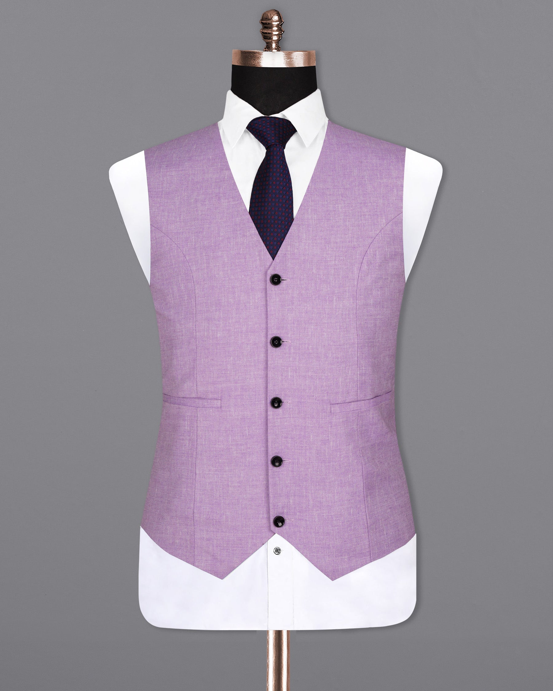 London Hue lilac Luxurious Linen Sports Waistcoat V1558-36, V1558-38, V1558-40, V1558-42, V1558-44, V1558-46, V1558-48, V1558-50, V1558-52, V1558-54, V1558-56, V1558-58, V1558-60