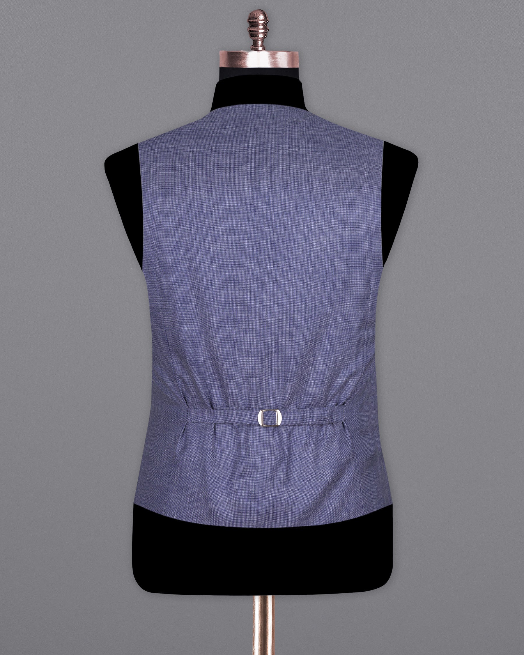 Dolphin Blue Linen Waistcoat V1566-36, V1566-38, V1566-40, V1566-42, V1566-44, V1566-46, V1566-48, V1566-50, V1566-52, V1566-54, V1566-56, V1566-58, V1566-60