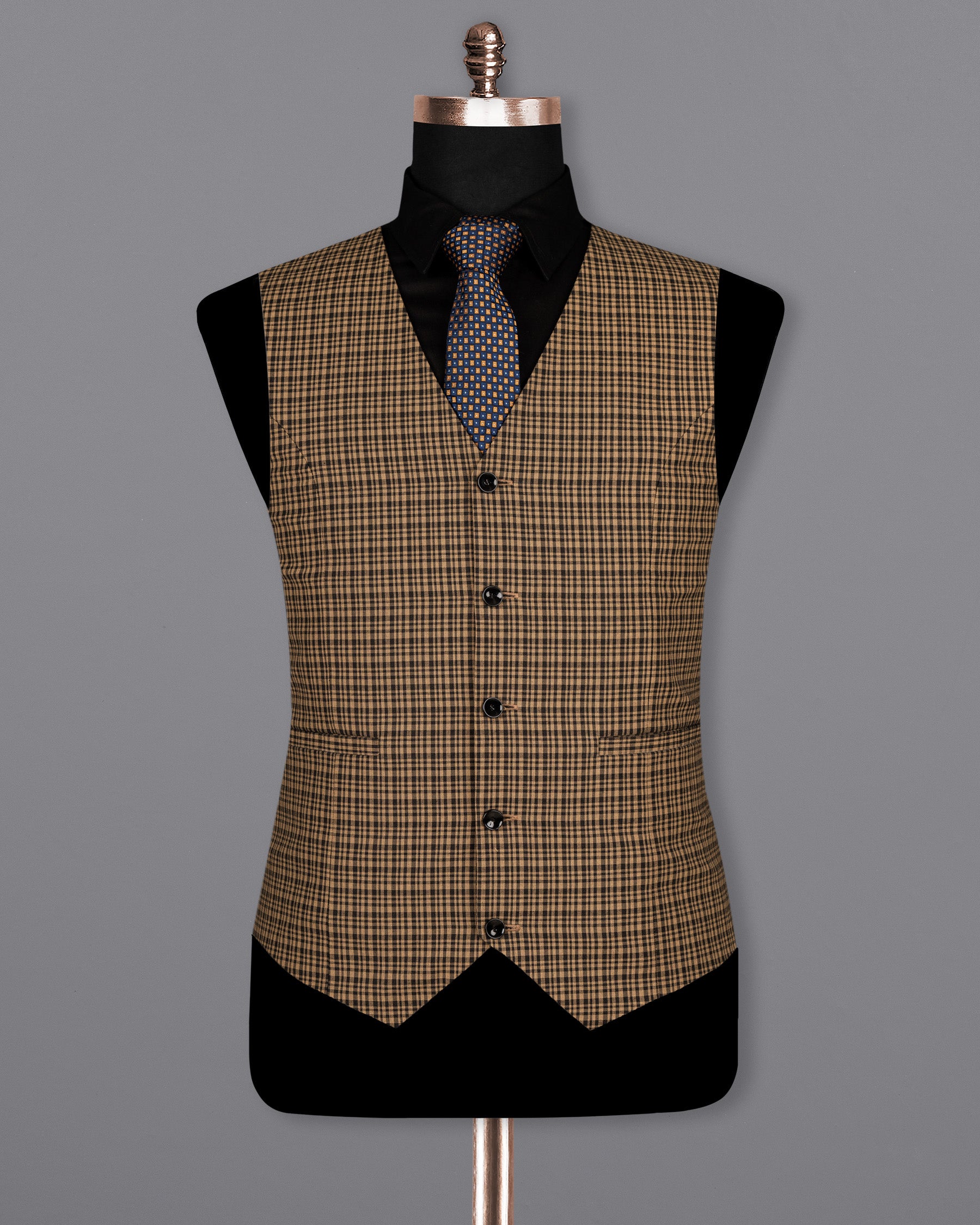 Manhattan Brown and Black Premium Cotton Belt Closure Sports Waistcoat V1577-36, V1577-38, V1577-40, V1577-42, V1577-44, V1577-46, V1577-48, V1577-50, V1577-52, V1577-54, V1577-56, V1577-58, V1577-60